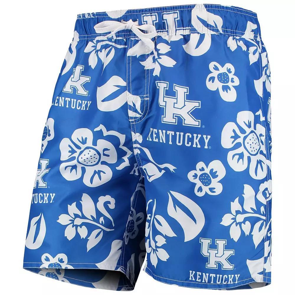 Mens Wes & Willy Royal Kentucky Wildcats Floral Volley Swim Trunks Product Image