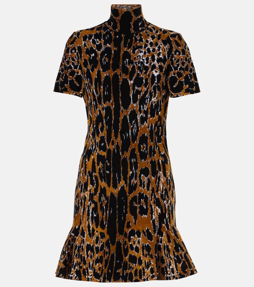 ALAÏA Leopard-print Minidress In Multicolor Product Image