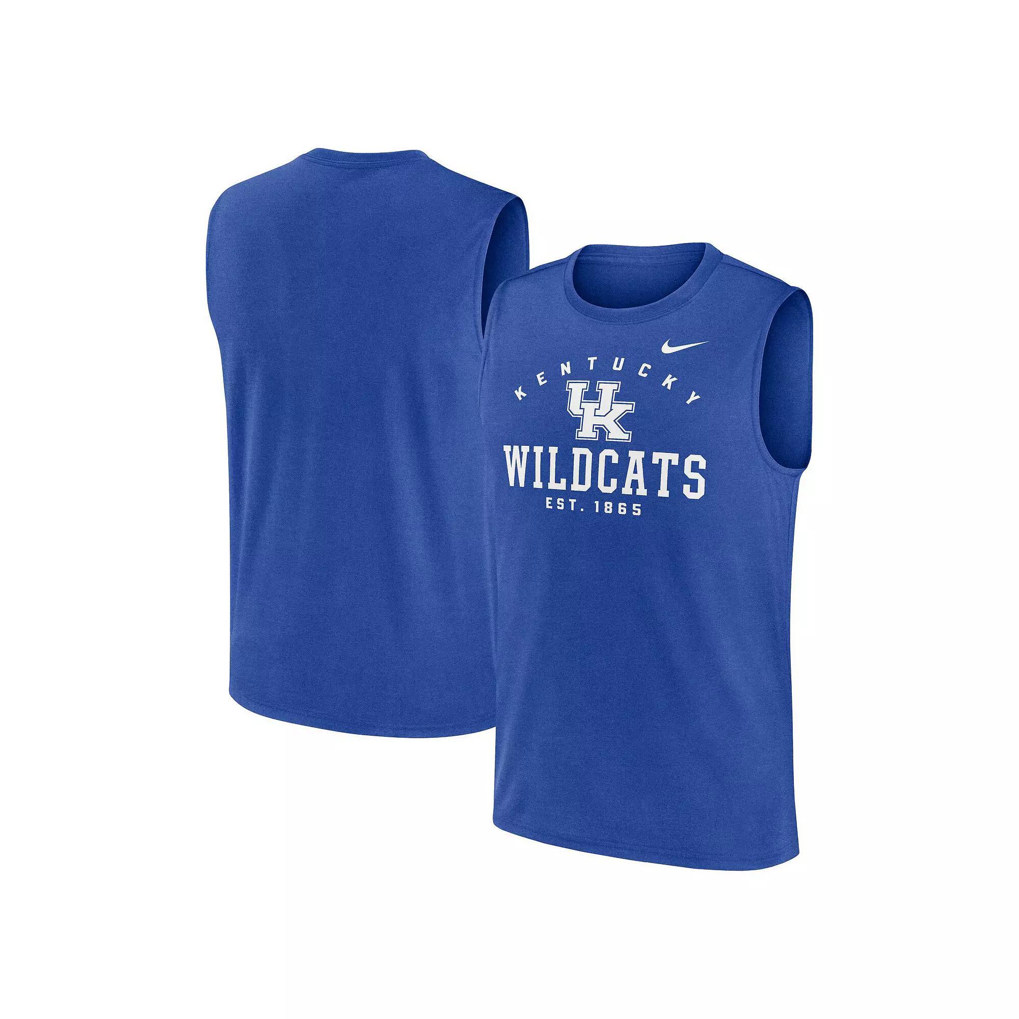 Men's Nike Royal Kentucky Wildcats Primetime Legend Lock Up Performance Muscle Tank Top,  Product Image