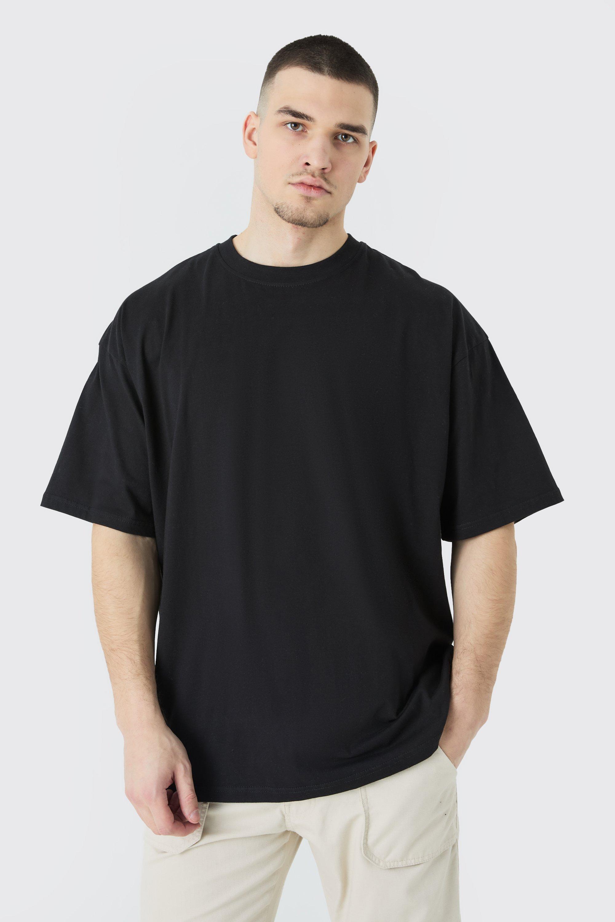 Mens Black Tall 2 Pack Oversized T-shirt, Black Product Image