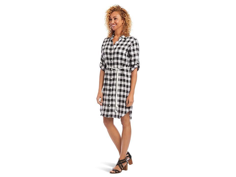 Karen Kane Check Shirtdress White) Women's Dress Product Image