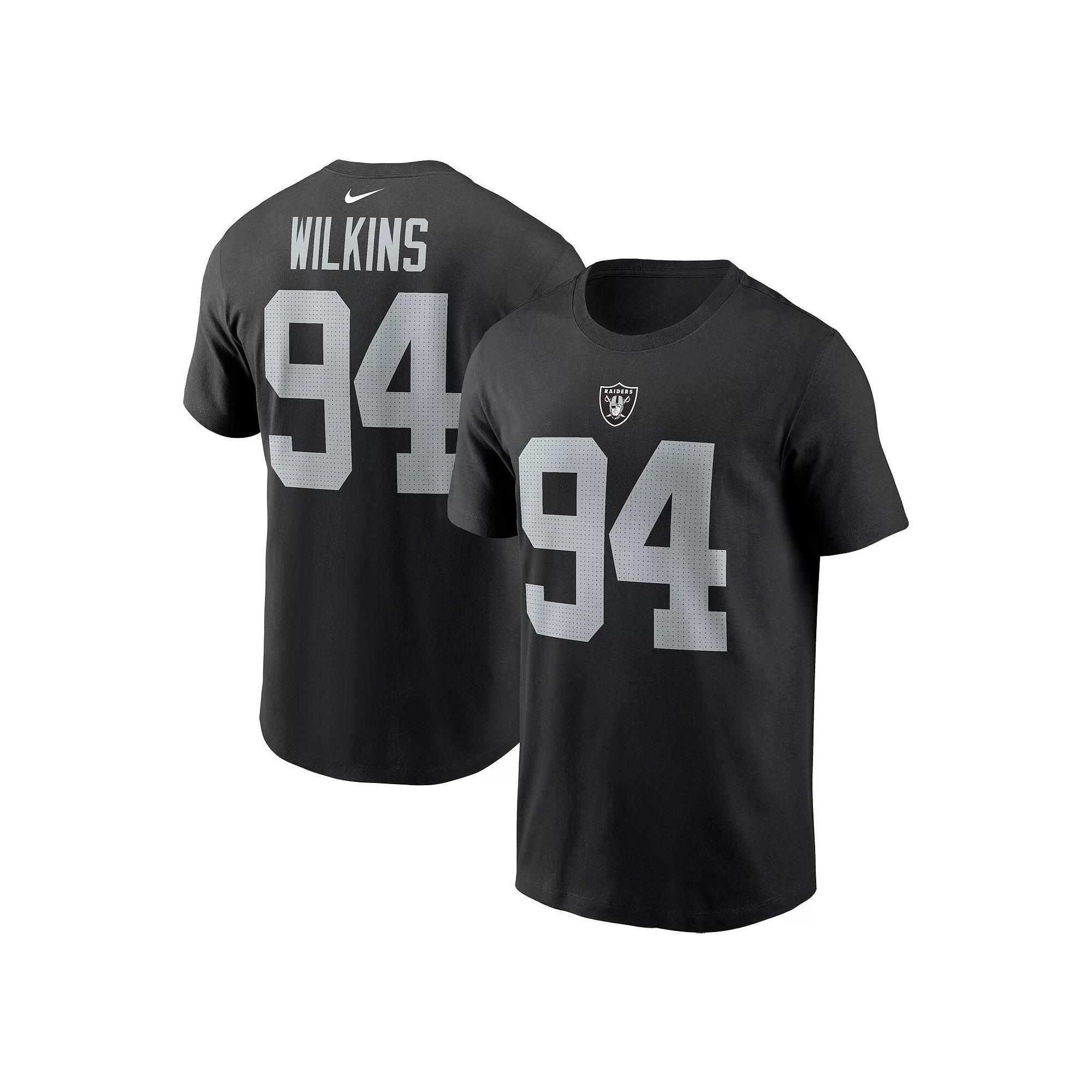 Men's Nike Christian Wilkins Black Las Vegas Raiders Player Name & Number T-Shirt,  Product Image
