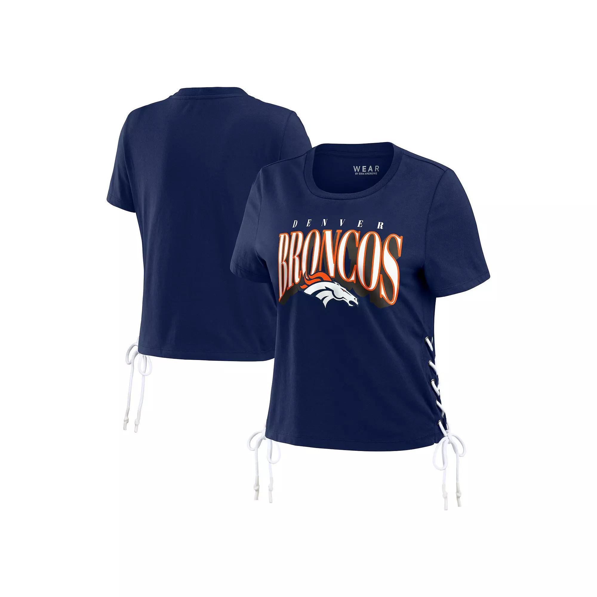 Women's WEAR by Erin Andrews Royal Florida Gators Side Lace-Up Modest Crop T-Shirt,  Product Image