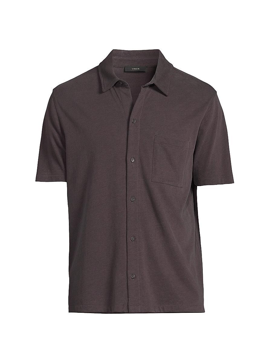 Mens Cotton Button-Front Shirt Product Image