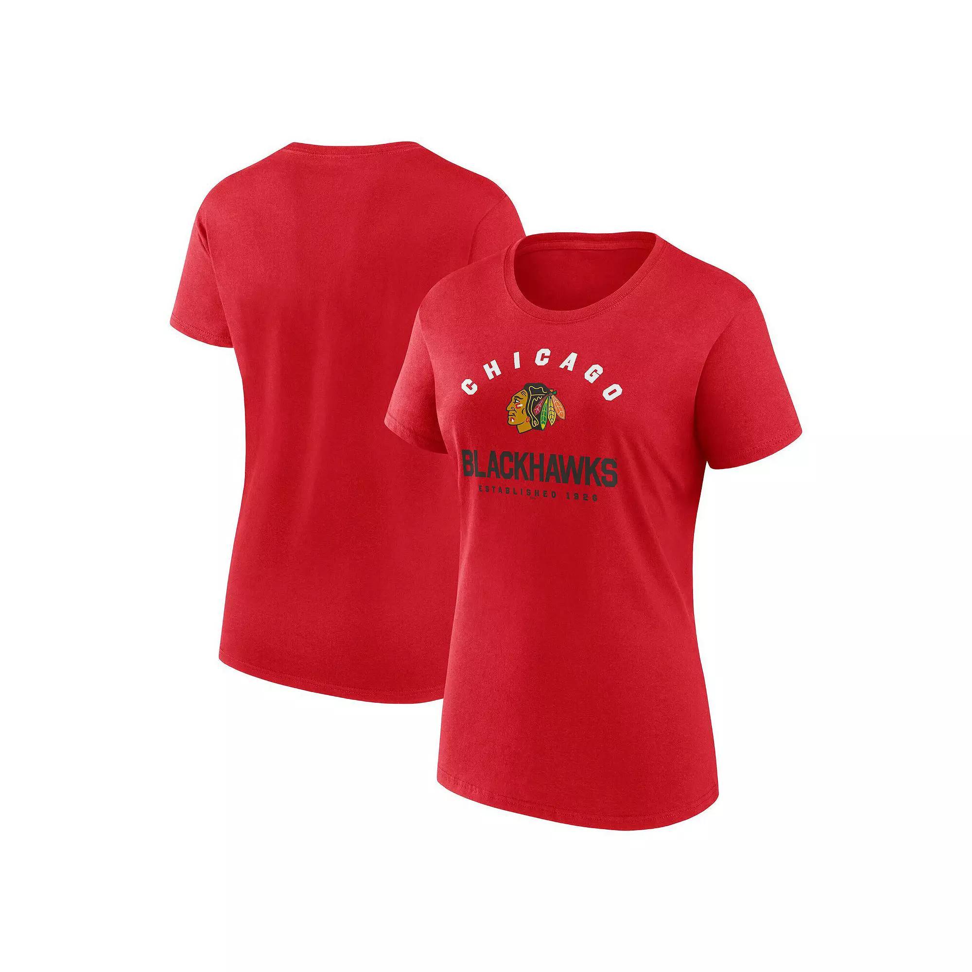 Women's Red Chicago Blackhawks Launch Scoop Neck T-Shirt,  Product Image