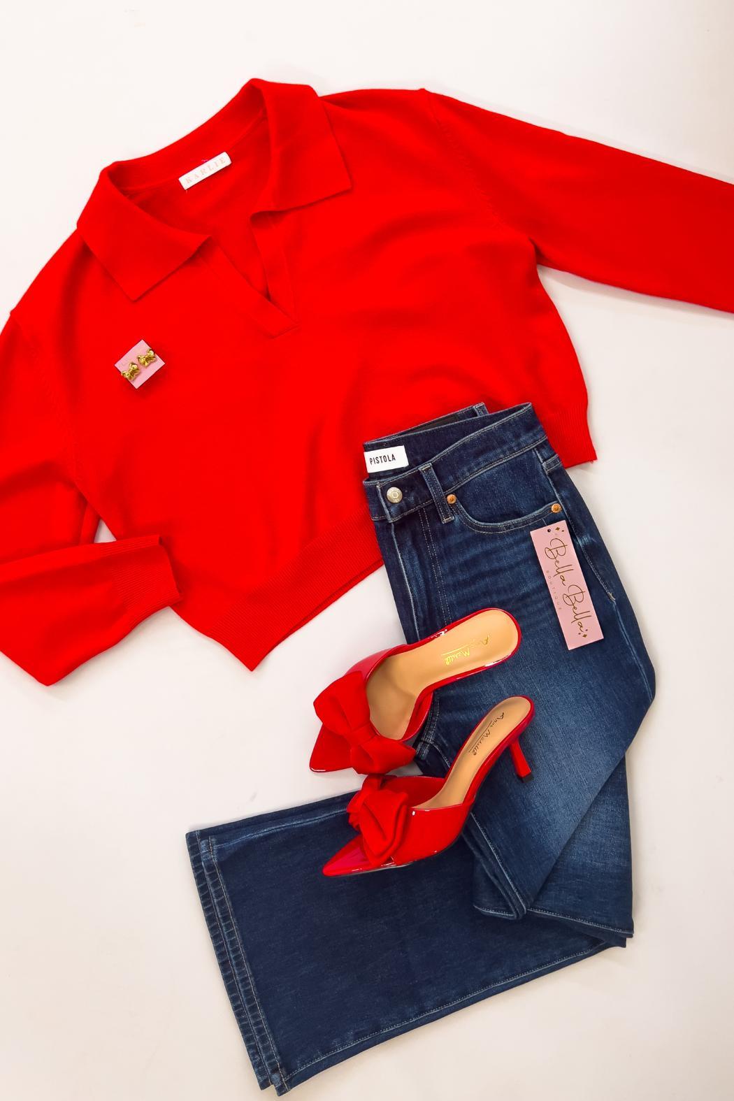 Collared V-Neck Sweater Product Image