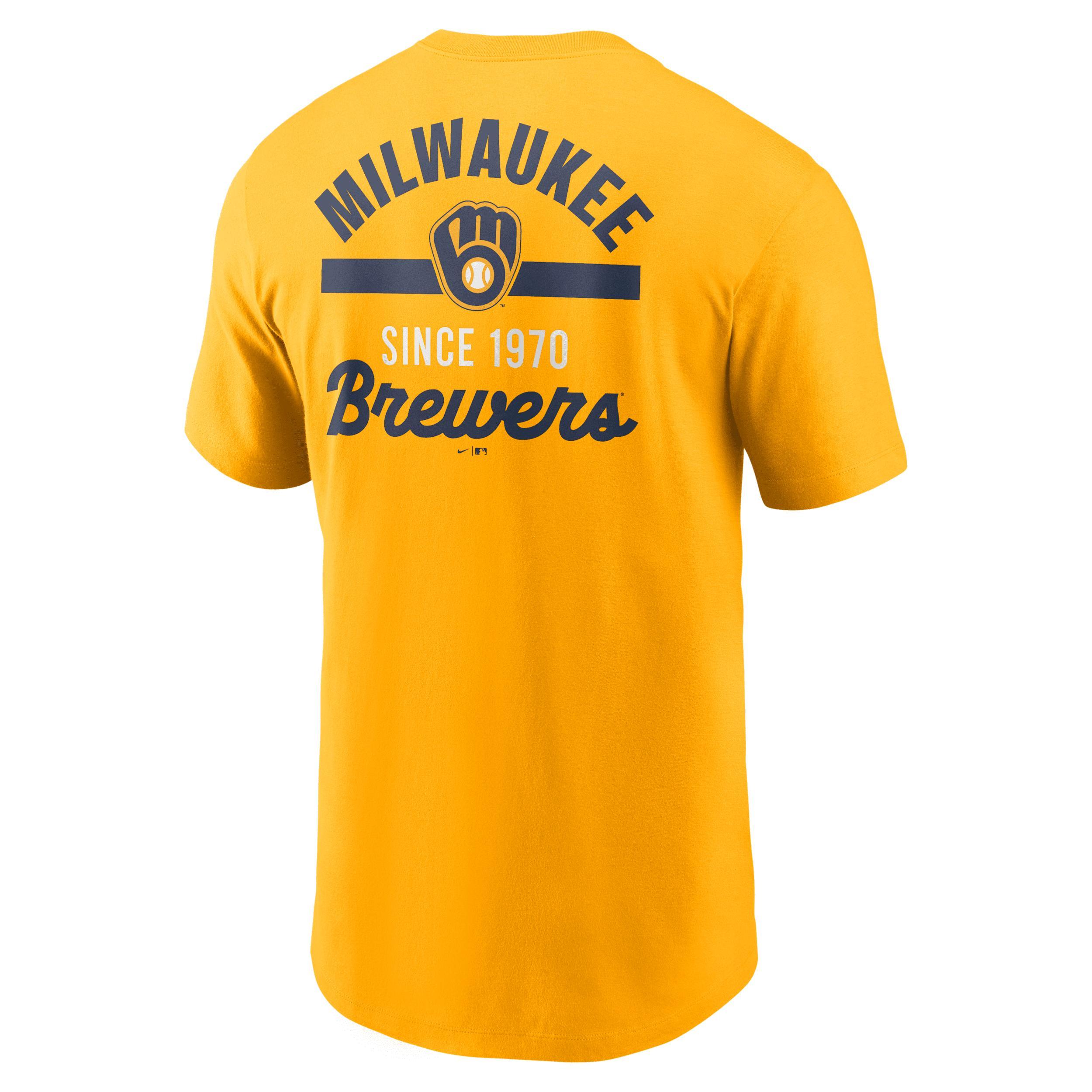 Men's Nike Gold Milwaukee Brewers 2-Hit T-Shirt,  Product Image