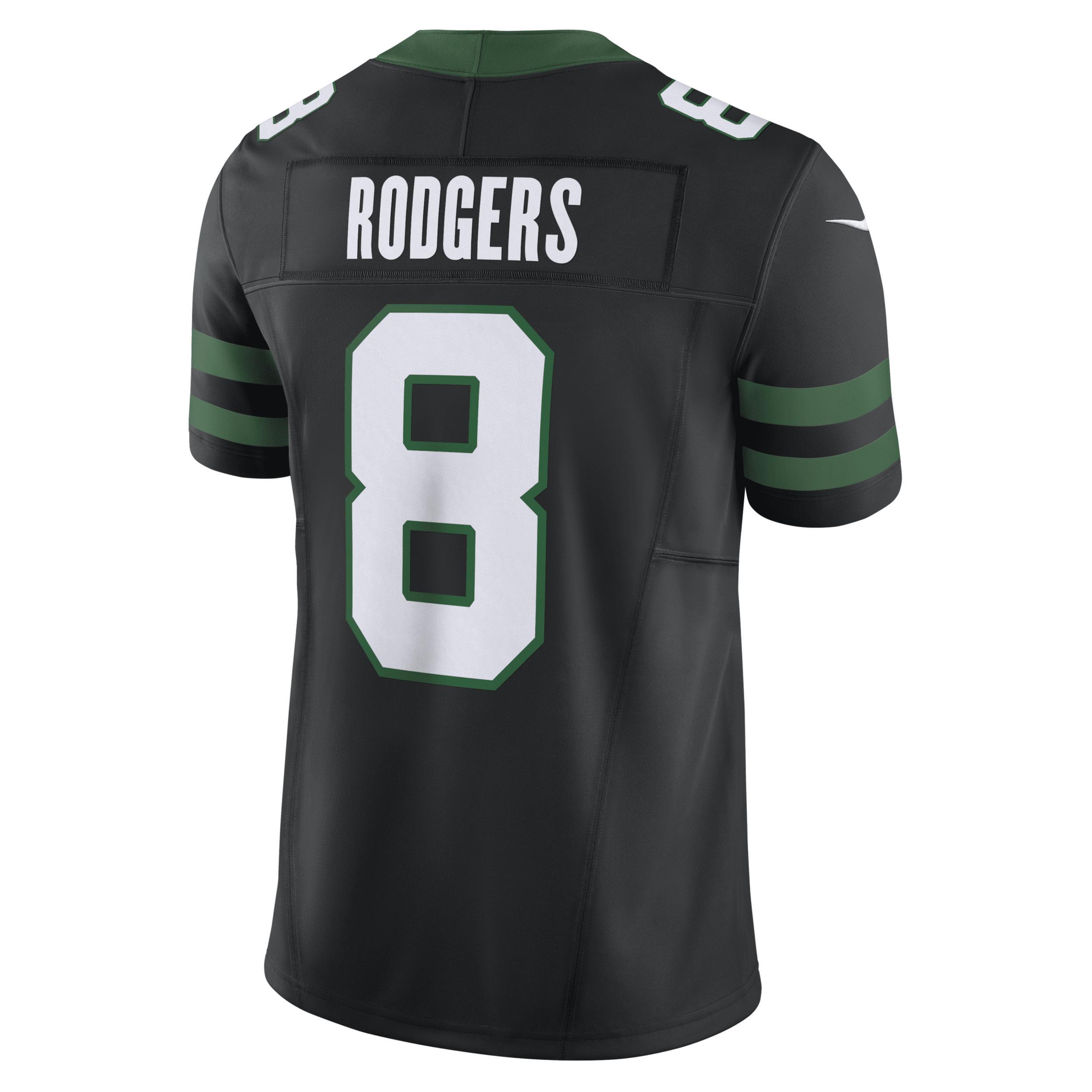 Mens Nike Aaron Rodgers Legacy New York Jets Alternate Vapor F.U.S.E. Limited Jersey Product Image