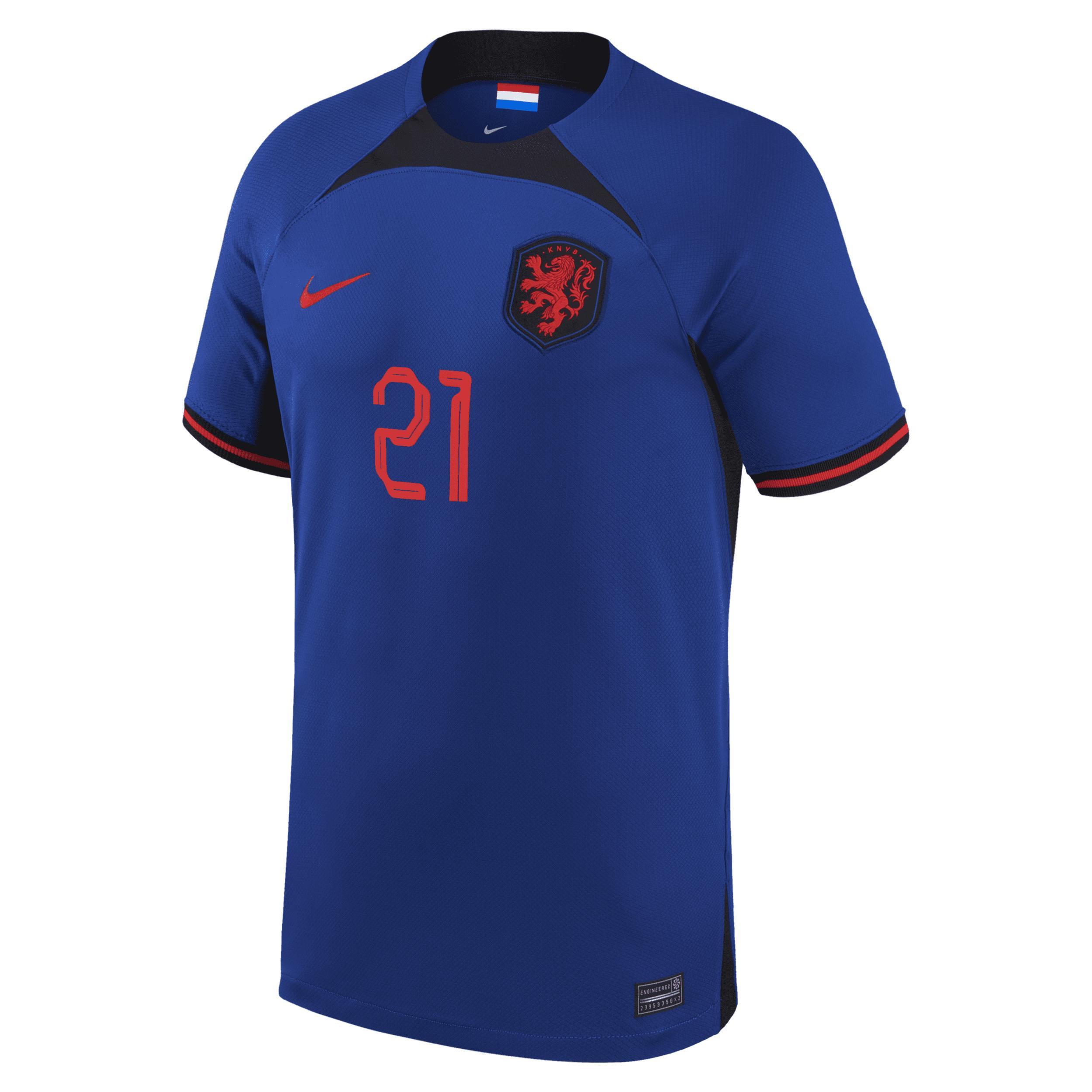 Mens Nike Memphis Depay Blue Netherlands National Team 2022/23 Away Breathe Stadium Replica Player Jersey - Blue Product Image