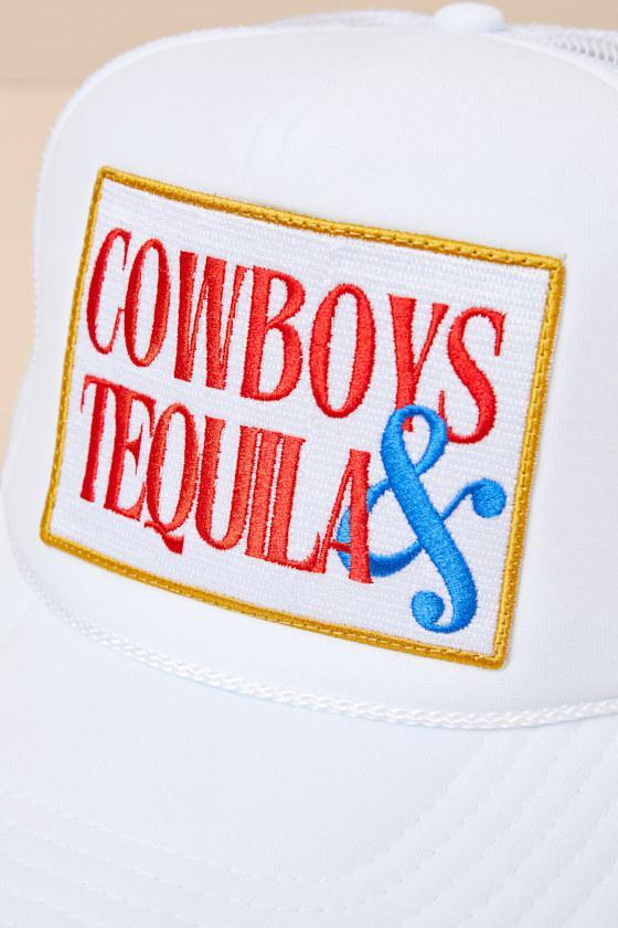 Cowboys & Tequila White Mesh Trucker Hat Product Image