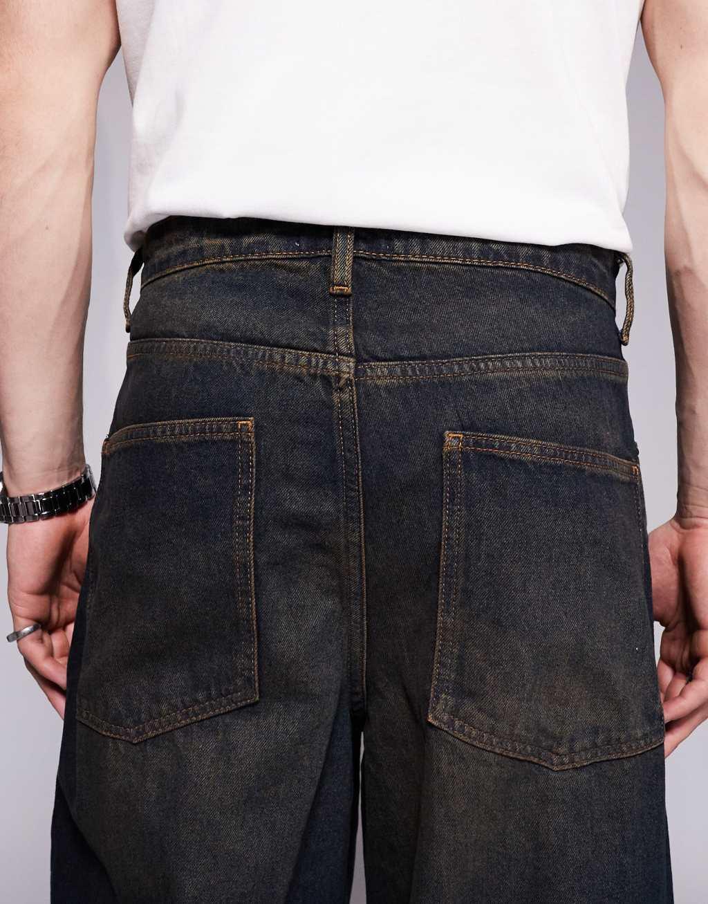 ASOS DESIGN super baggy fit jeans in black wash Product Image