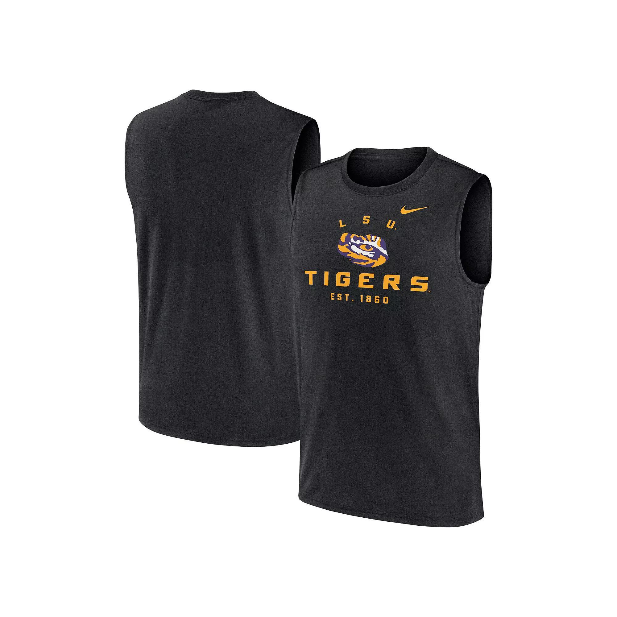 Men's Nike Black LSU Tigers Primetime Legend Lock Up Performance Muscle Tank Top, Size: Medium Product Image