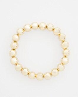 Large Gold Tone Beaded Stretch Bracelet Product Image