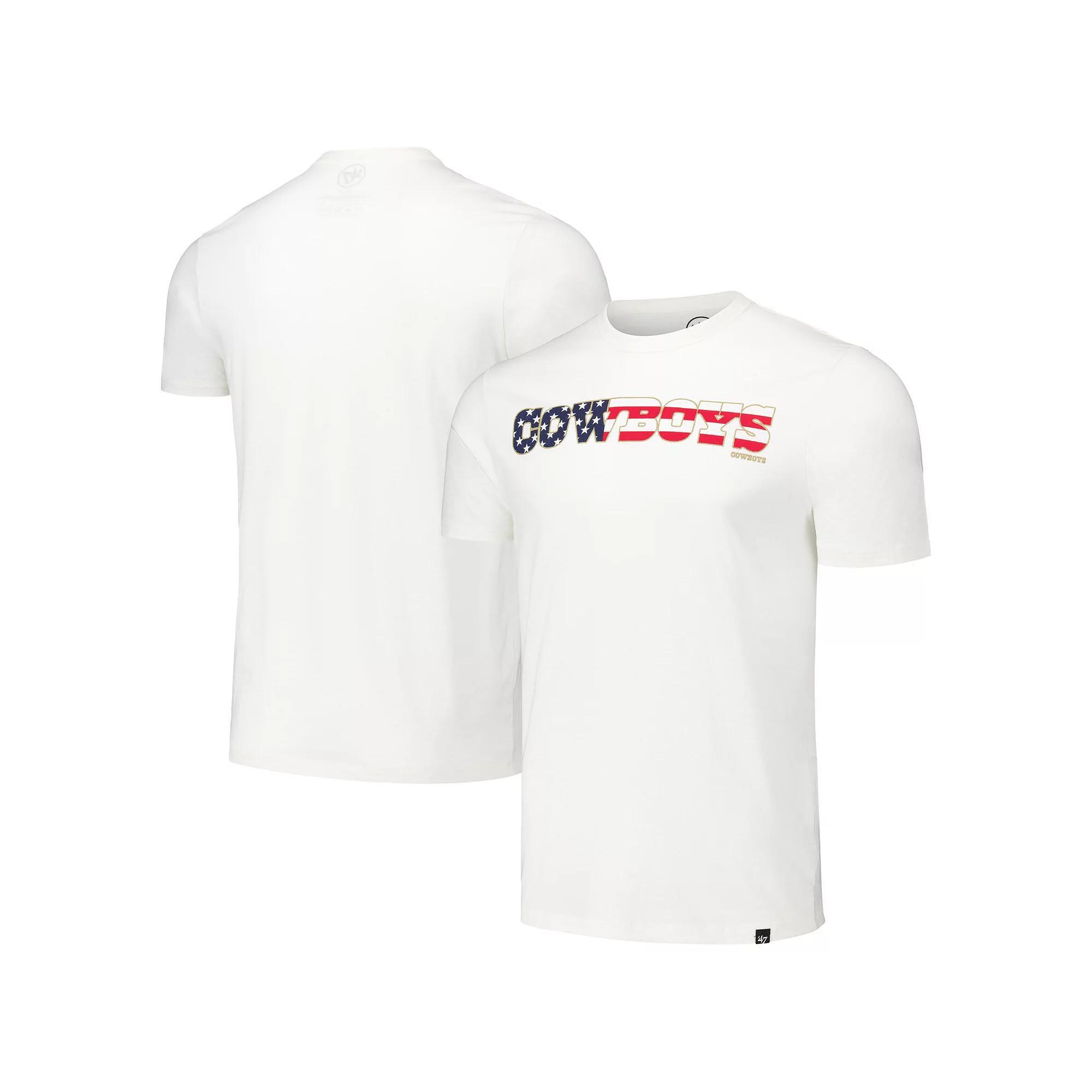 Men's '47 White Dallas Cowboys Flag Script Franklin T-Shirt,  Product Image