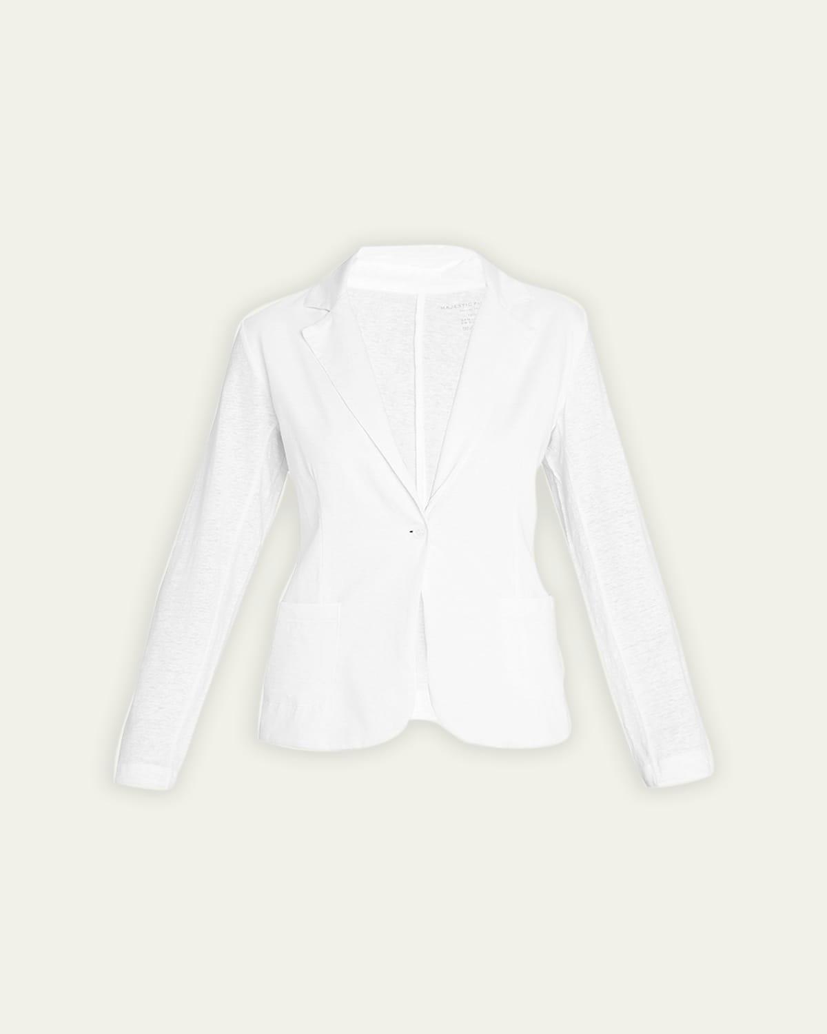 Womens Stretch Linen-Knit Blazer Product Image