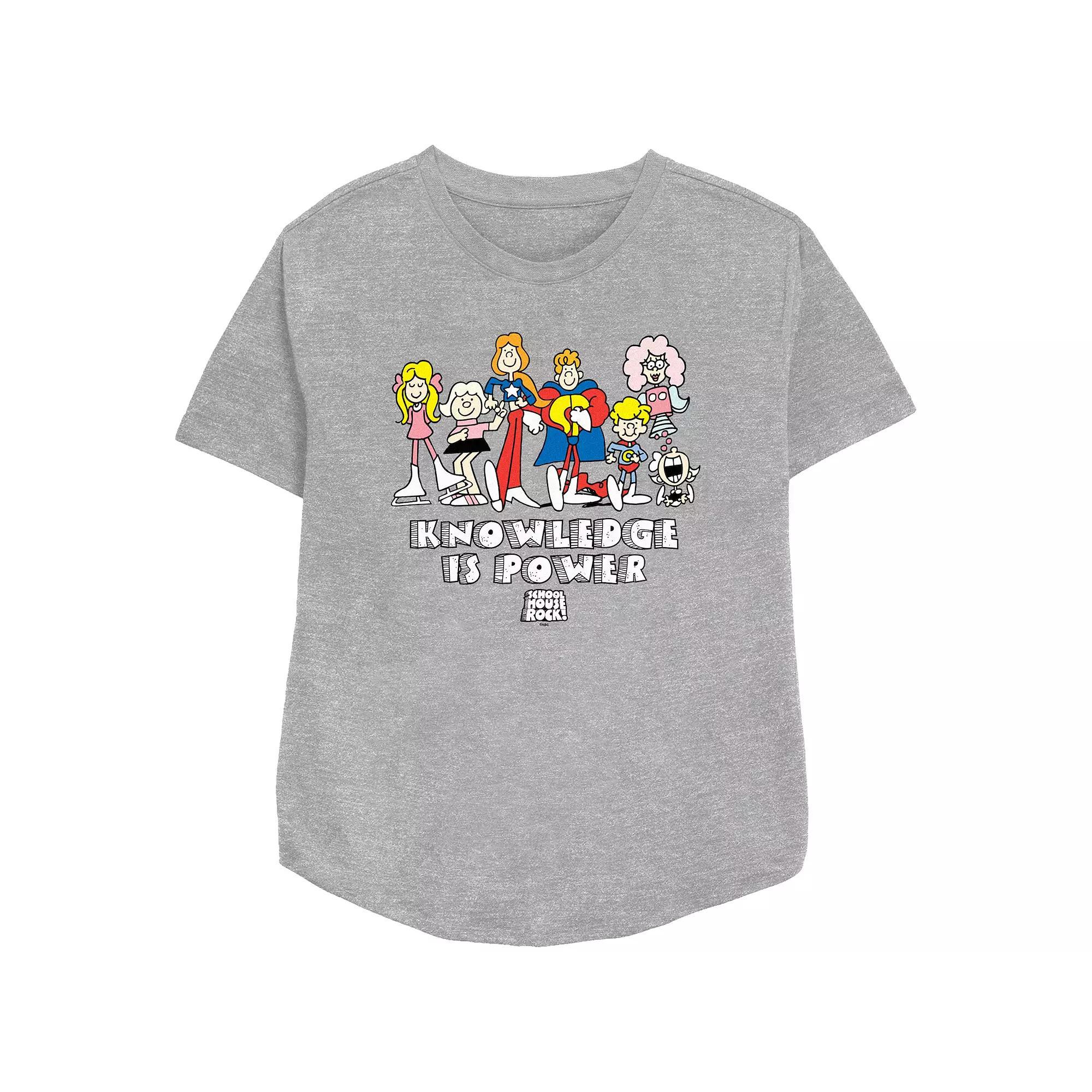 Disney's Schoolhouse Rock! Knowledge Is Power Group Women's Relaxed Fit Graphic Tee,  Product Image