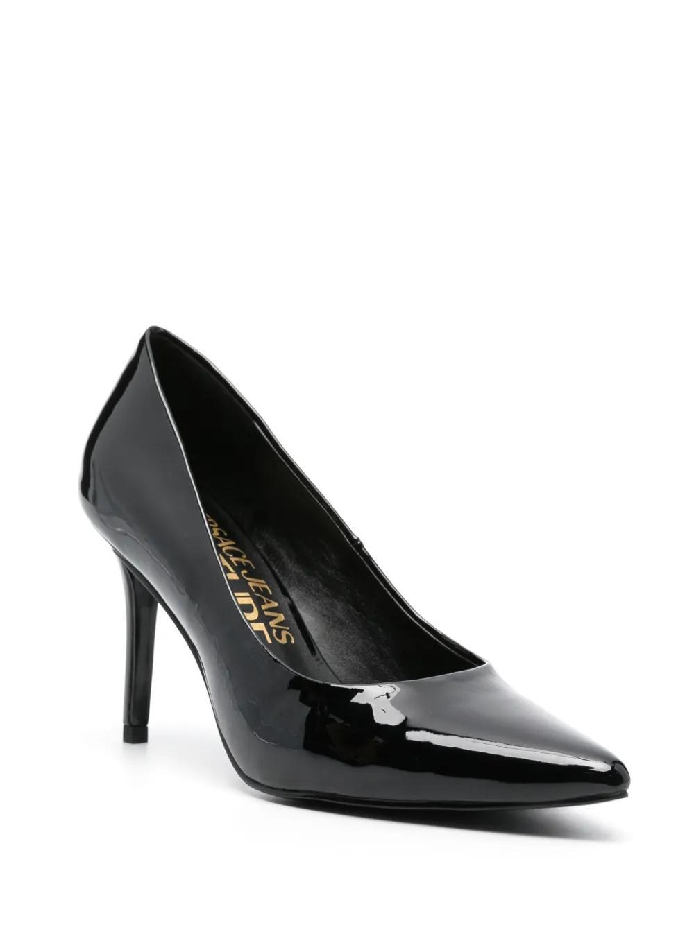 VERSACE JEANS COUTURE 90mm Faux-leather Pumps In Black Product Image