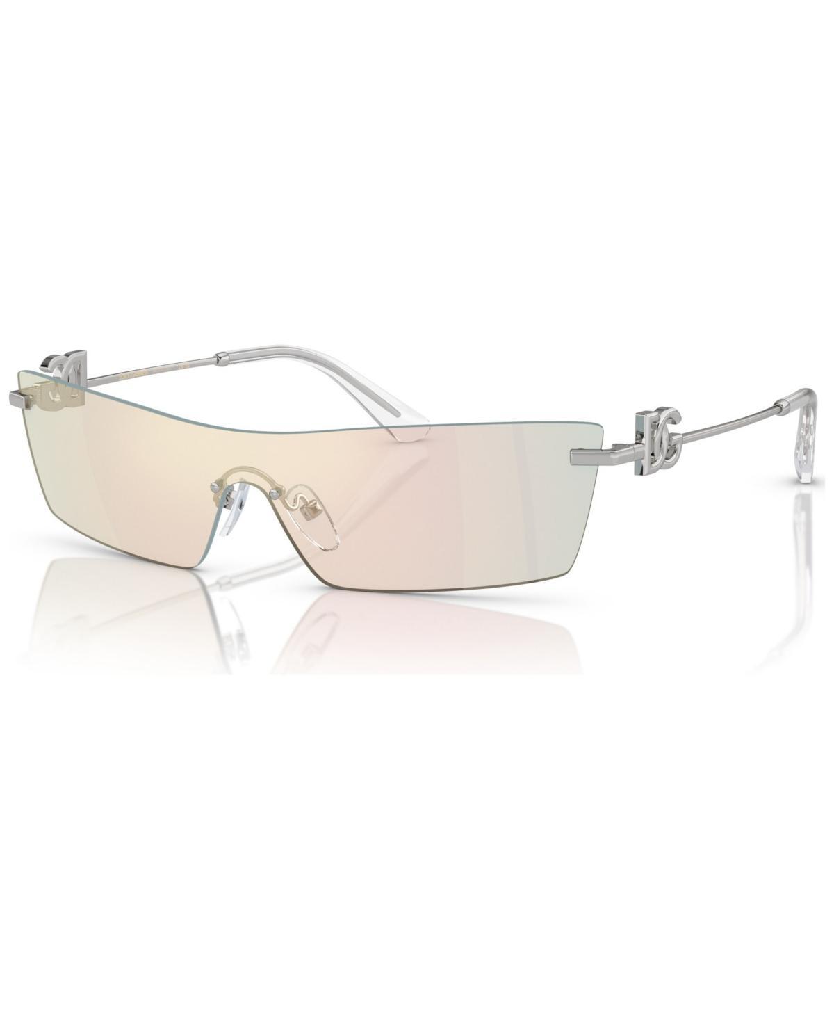 Mirrored Metal & Plastic Shield Sunglasses Product Image