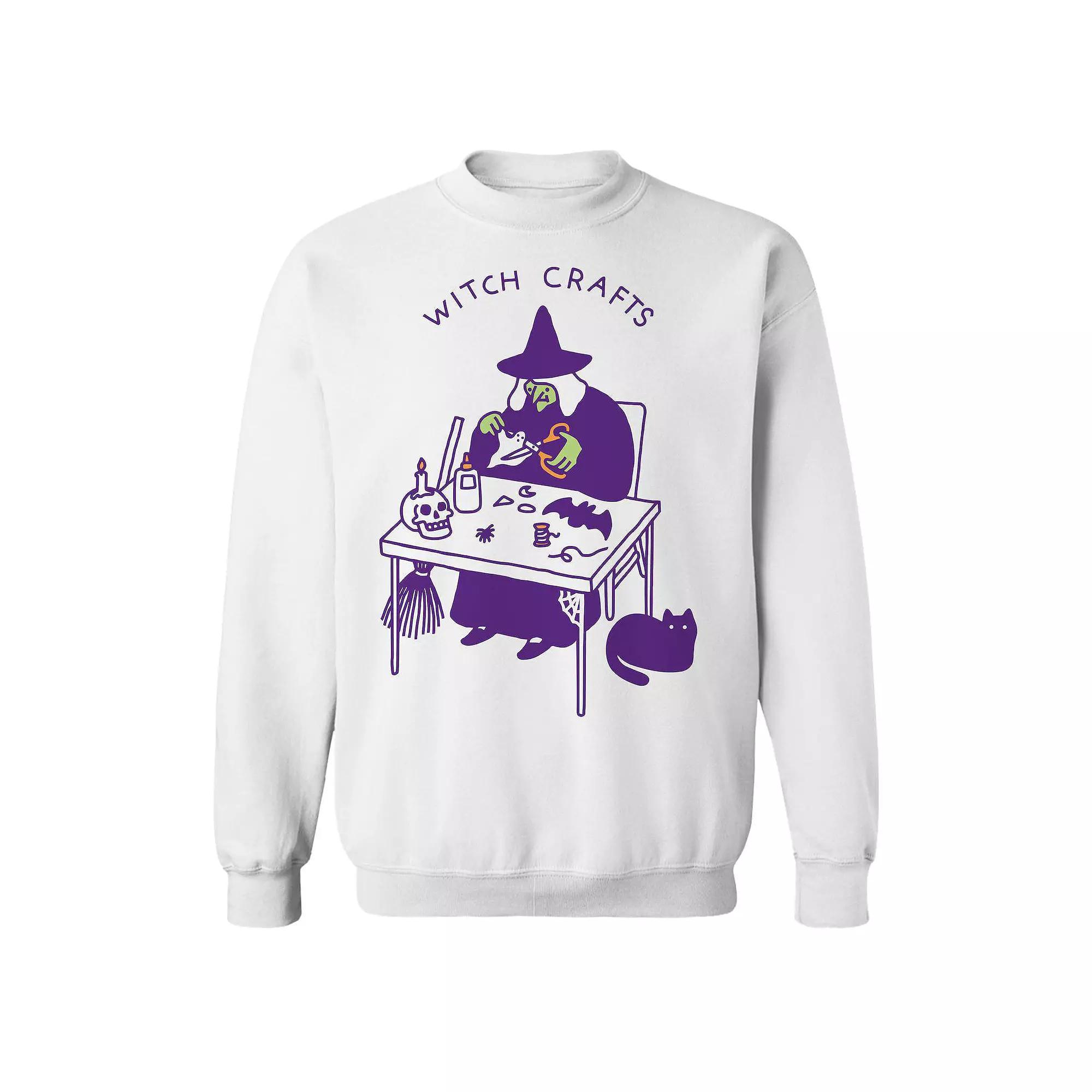 Junior's Witch Crafts Graphic Fleece Sweatshirt, Women's, Size: Large, White Product Image