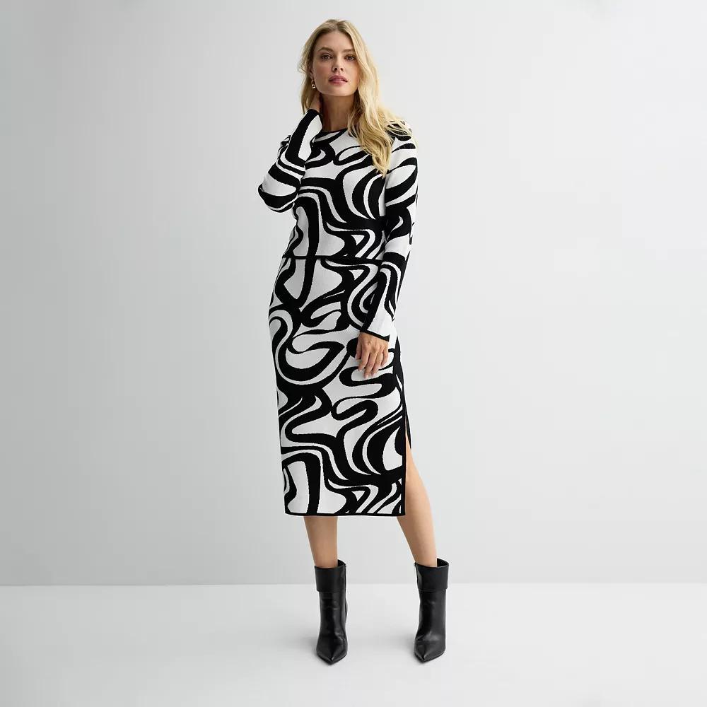 Women's INTEMPO Intarsia Crewneck Sweater, Size: Small, Swirl Product Image