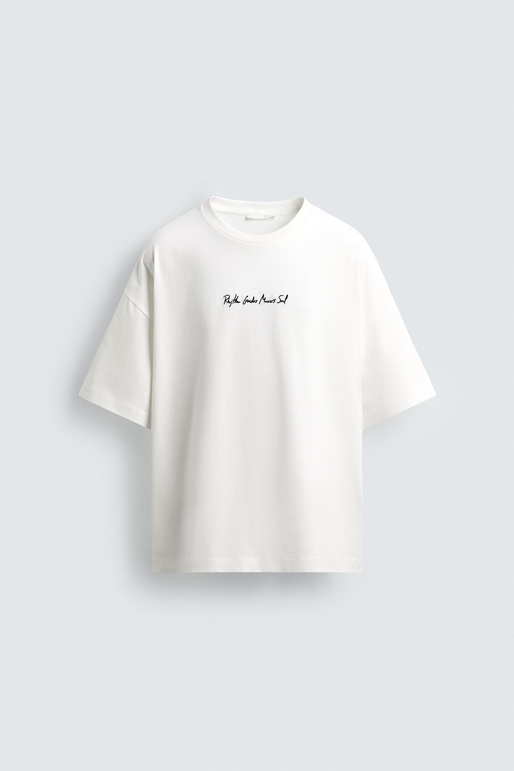 EMBROIDERED TEXT T-SHIRT Product Image