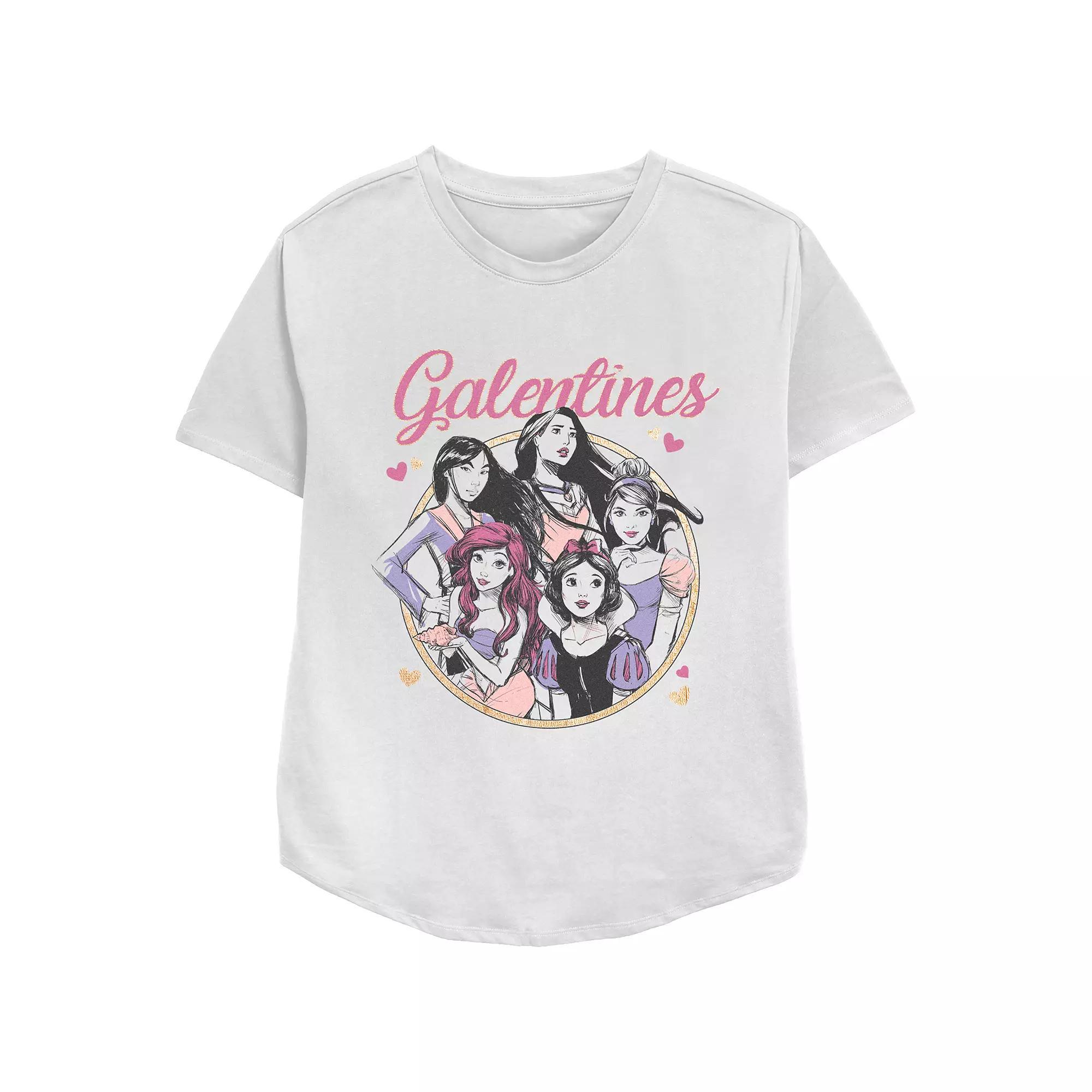 Women's Disney Princess Galentines Group Relaxed Fit Graphic Tee, Girl's,  Product Image