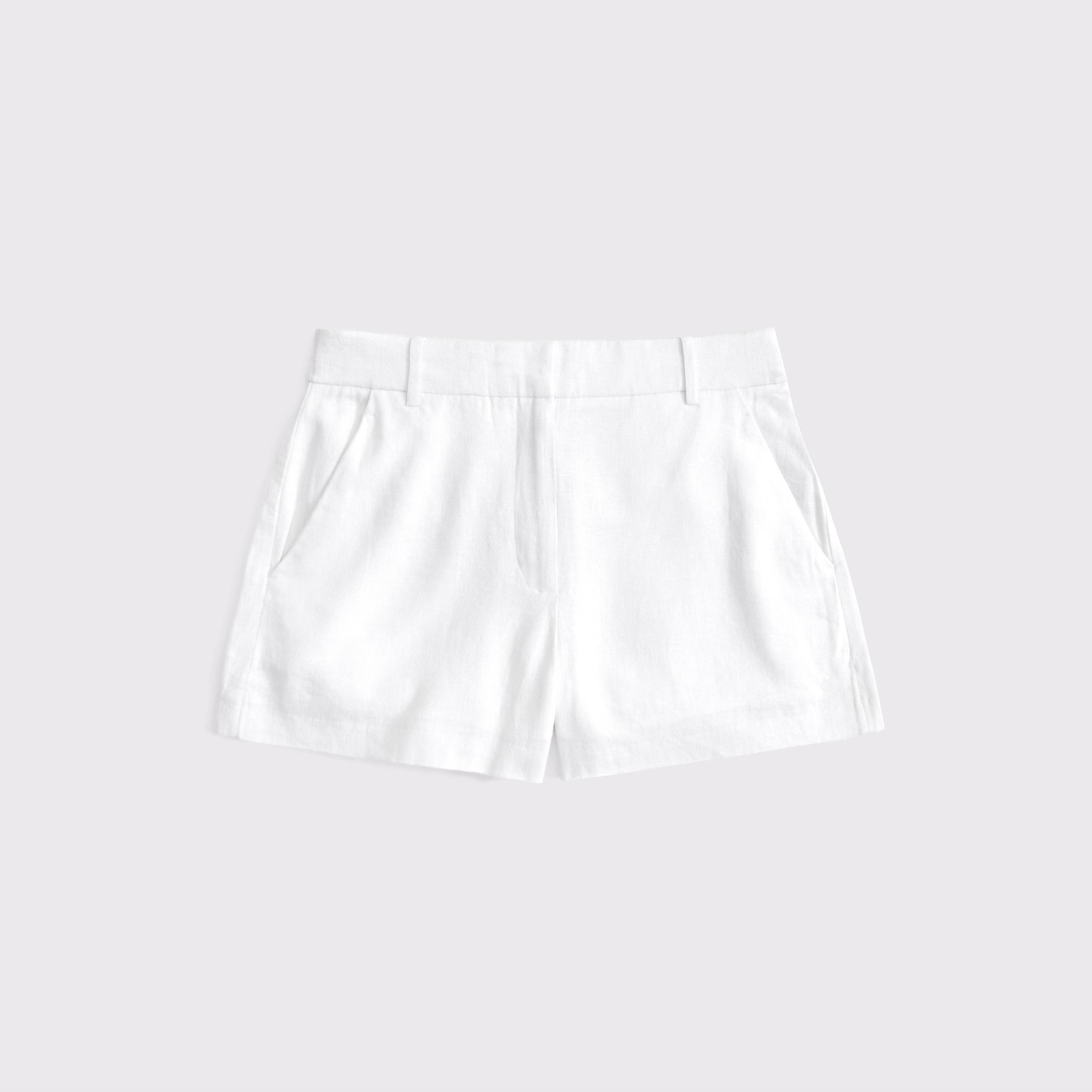 Curve Love A&F Sloane Tailored Linen-Blend Short Product Image