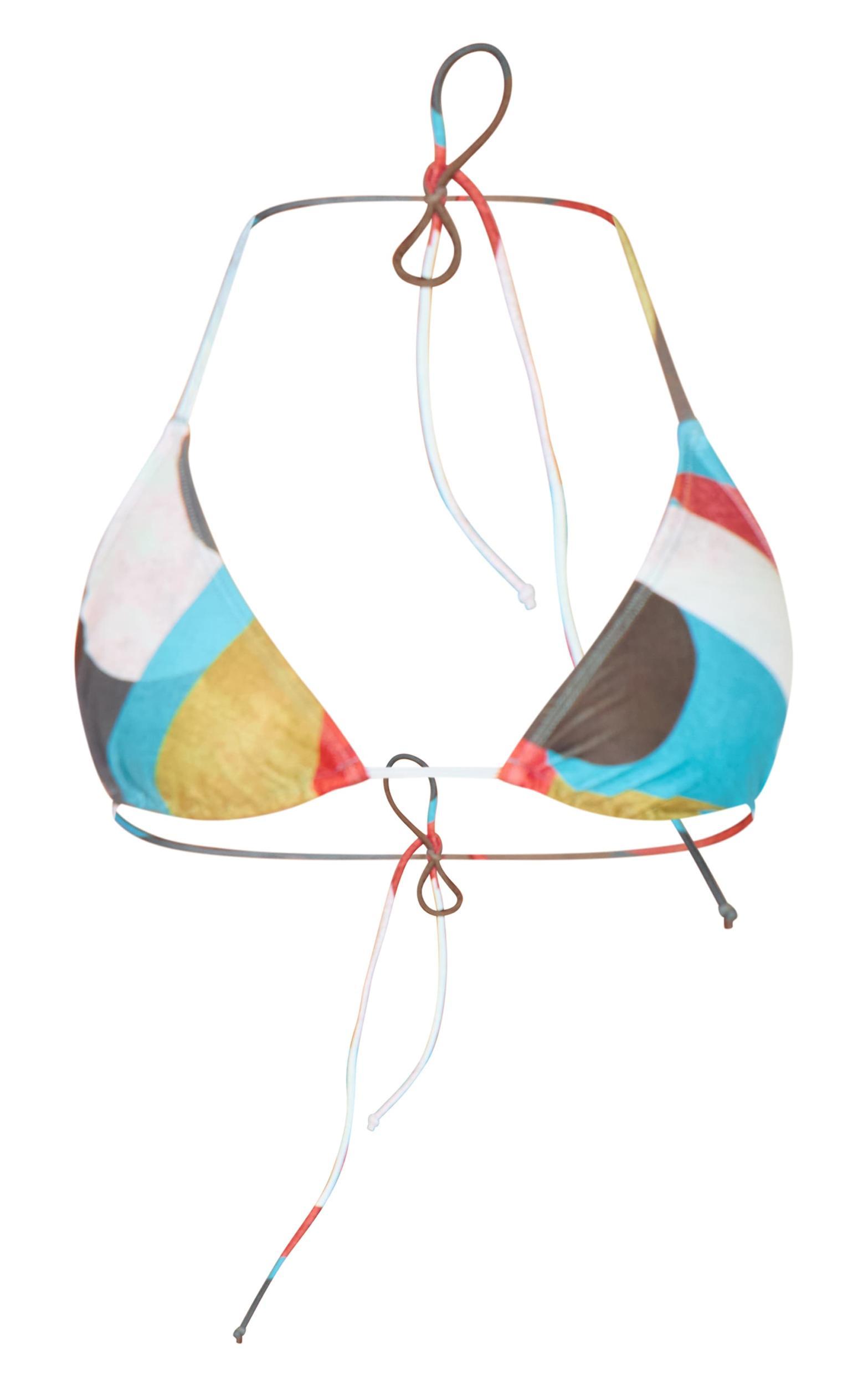 Multi Abstract Printed Triangle Bikini Top Product Image