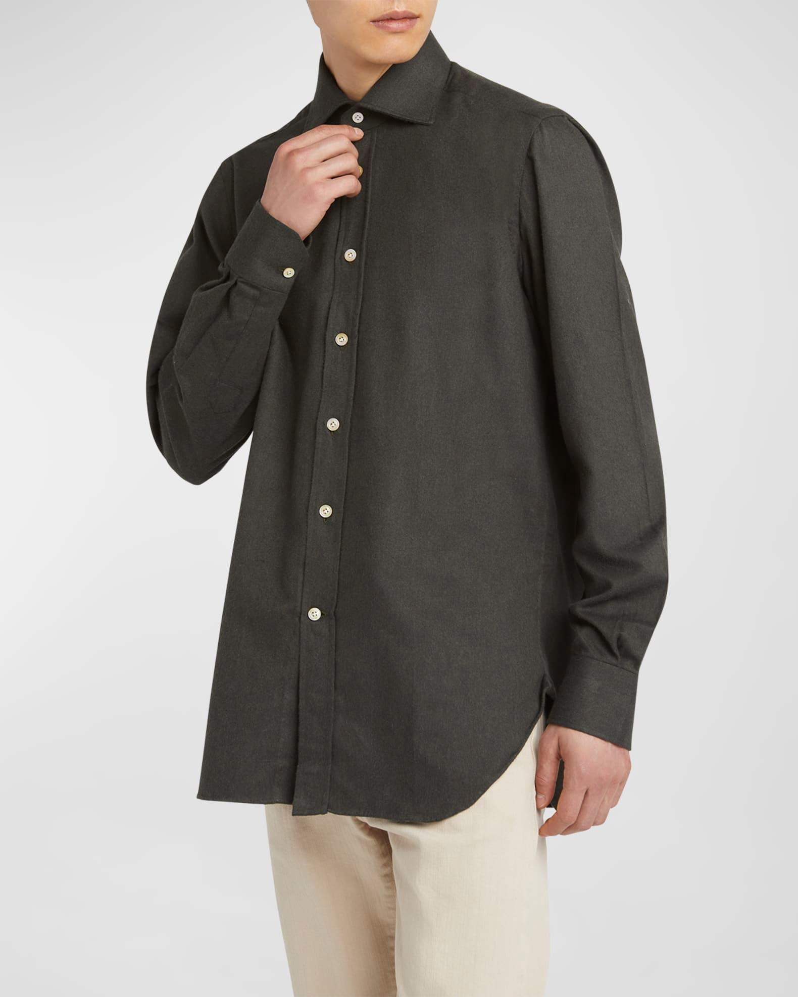 Men's Cotton Flannel Casual Button-Down Shirt Product Image