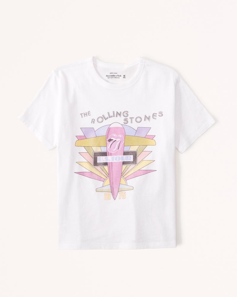 Short-Sleeve Rolling Stones Graphic Skimming Tee Product Image