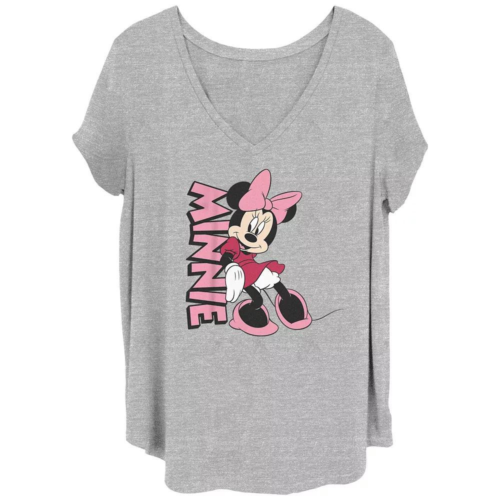 Disney's Minnie Mouse Lean Name Juniors' Plus Graphic Tee, Women's,  Product Image
