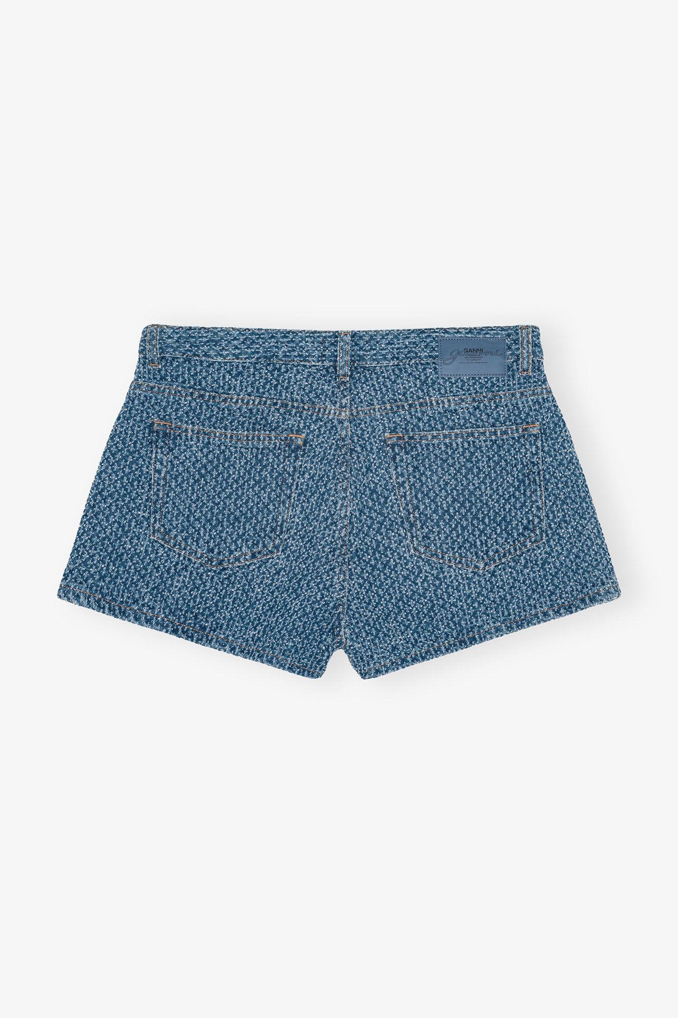 Light Blue Textured Shorts Product Image