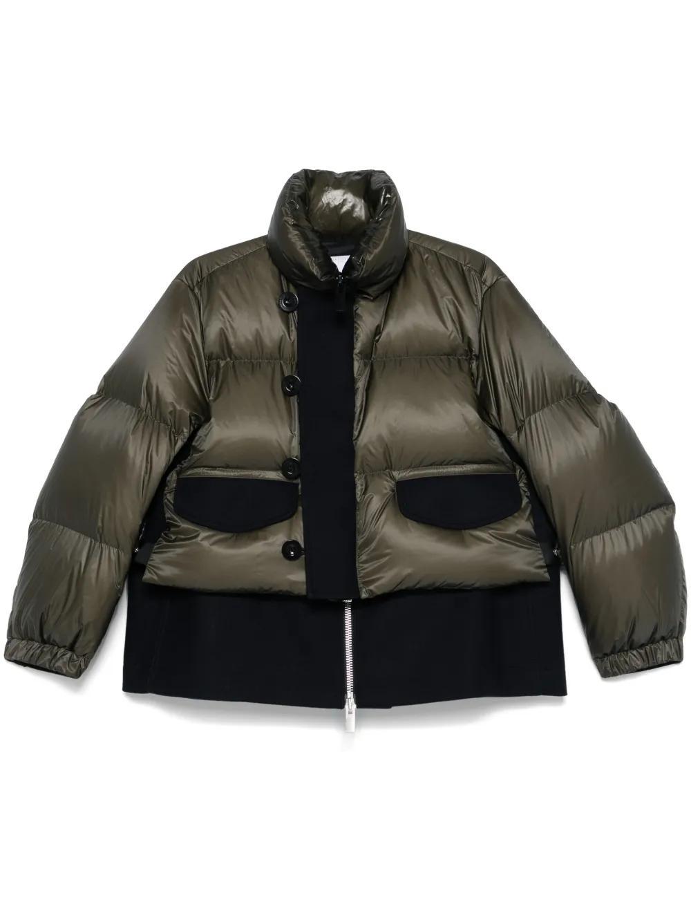 SACAI Layered Puffer Jacket In Green Product Image