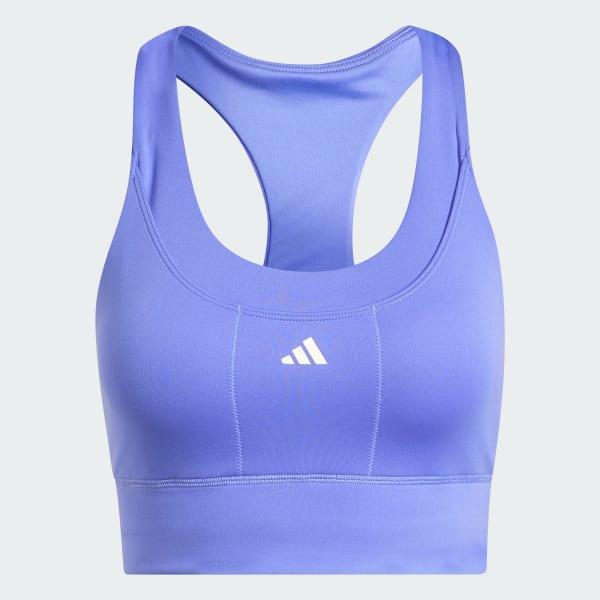 adidas Run Pocket Medium-Support Bra Semi Cobalt Blue 2XS C-D Womens Product Image