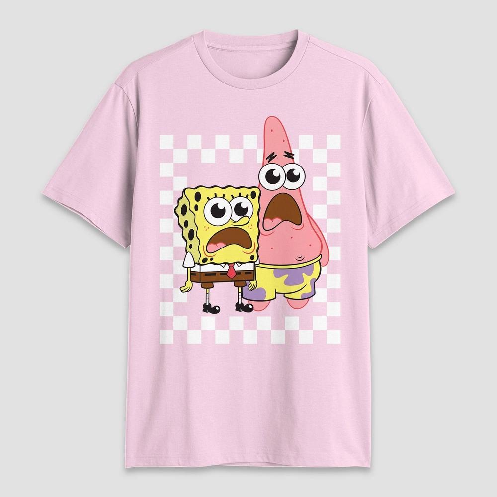 Mens SpongeBob and Patrick Yelling Short Sleeve Graphic T-Shirt - Light Product Image