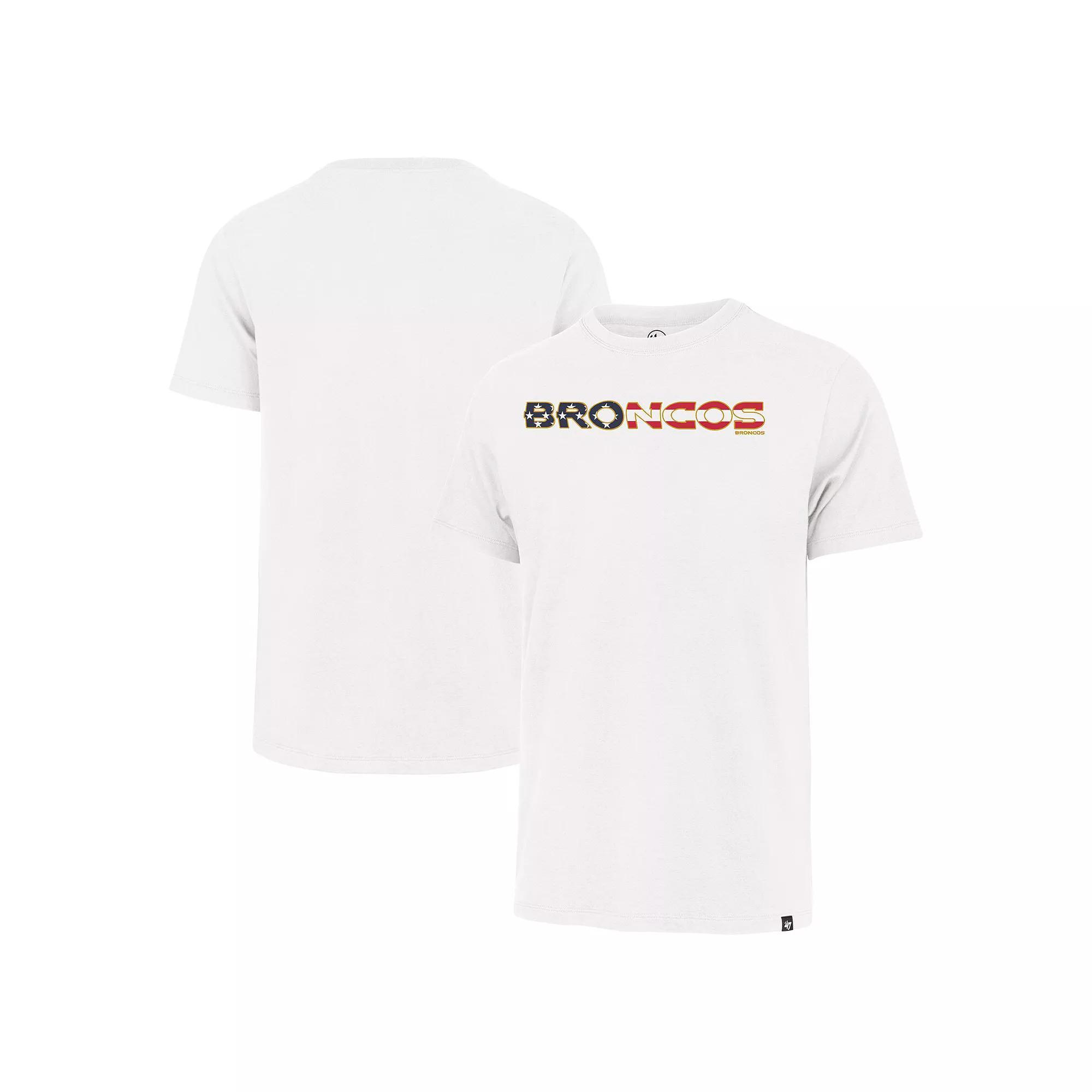 Men's '47 White Denver Broncos Flag Script Franklin T-Shirt,  Product Image