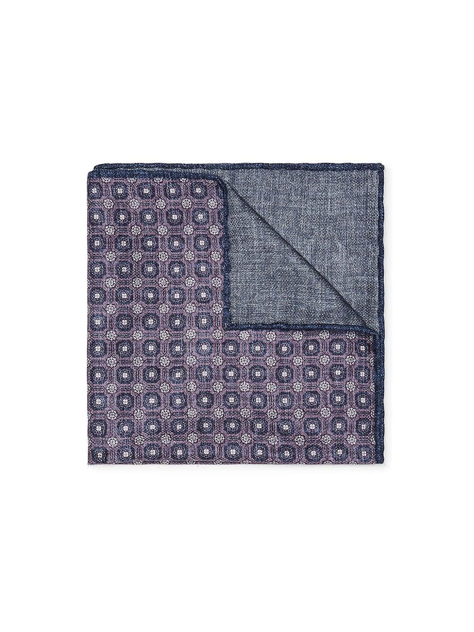 Mens Silk Geometric Pocket Square Product Image