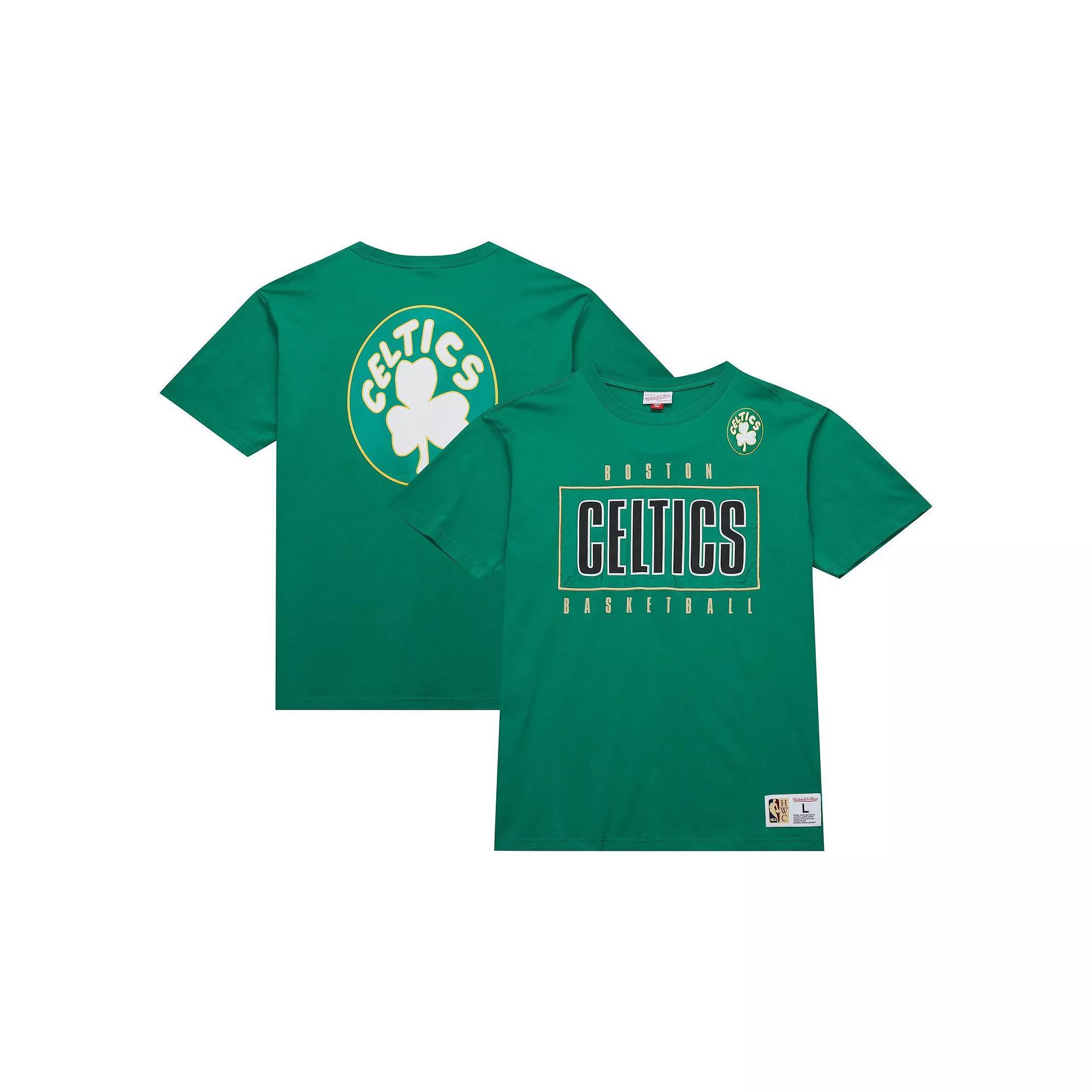 Men's Mitchell & Ness Kelly Green Boston Celtics Hardwood Classics Team OG 2.0 Premium Vintage Logo T-Shirt,  Product Image