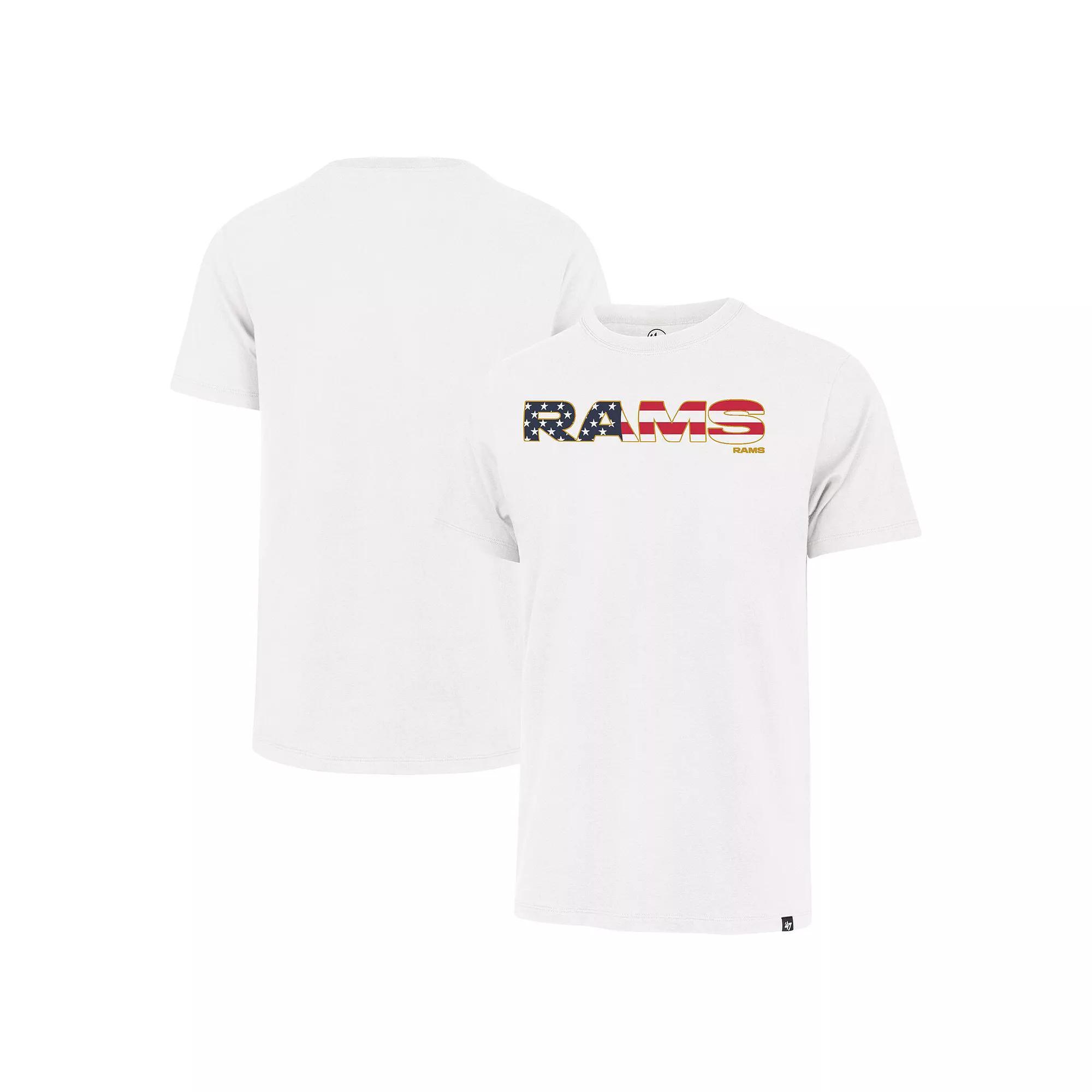 Men's '47 White Los Angeles Rams Flag Script Franklin T-Shirt,  Product Image