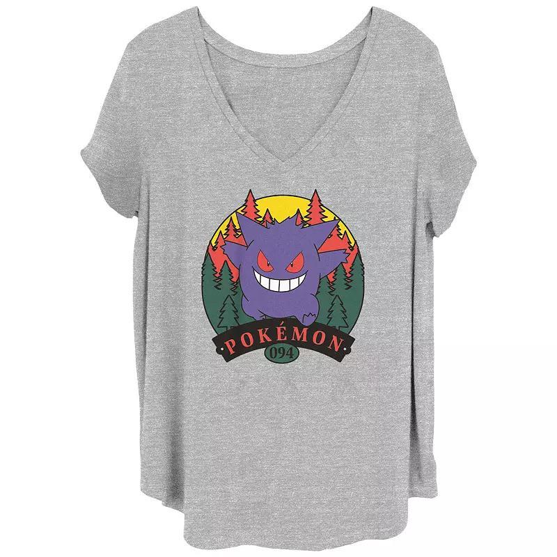 Juniors' Plus Size Pokemon Gengar Attack Graphic Tee, Women's, Size: 3XL, Grey Gray Product Image