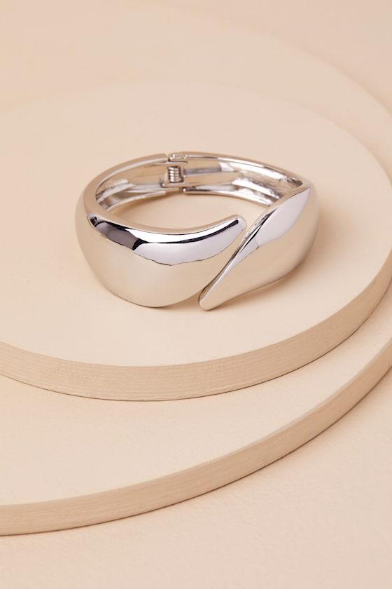 Abstract Attitude Silver Cuff Bracelet Product Image