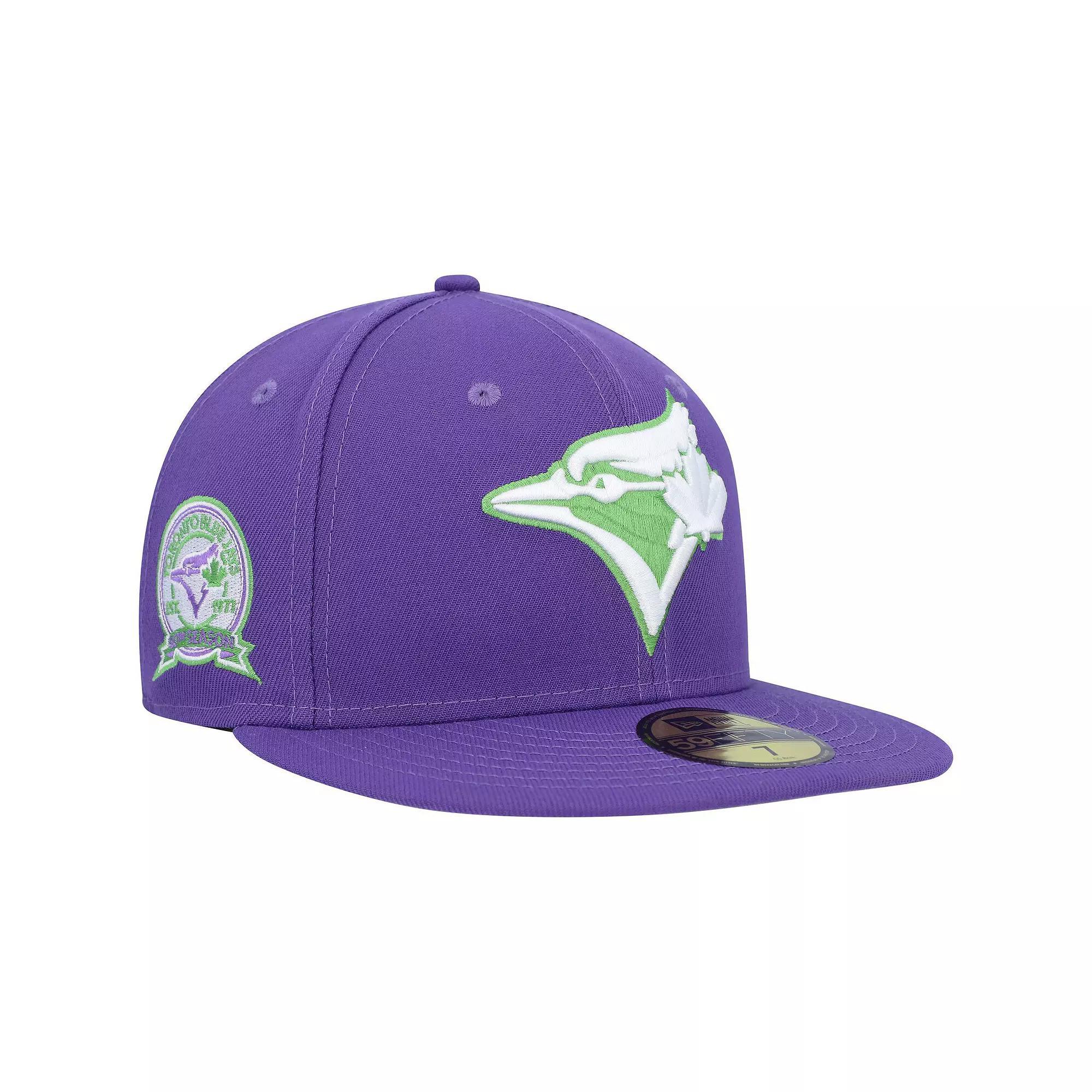 Men's New Era Purple Toronto Blue Jays Lime Side Patch 59FIFTY Fitted Hat,  Product Image