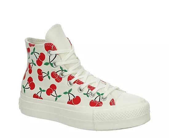 Womens Converse Chuck Taylor All Star Lift Hi Sneaker - Egret / Cherries Product Image