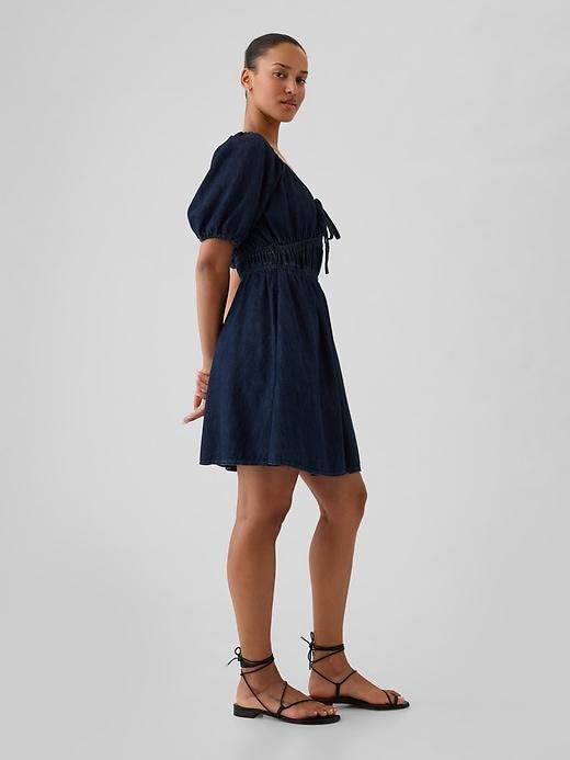 Smocked Denim Mini Dress Product Image