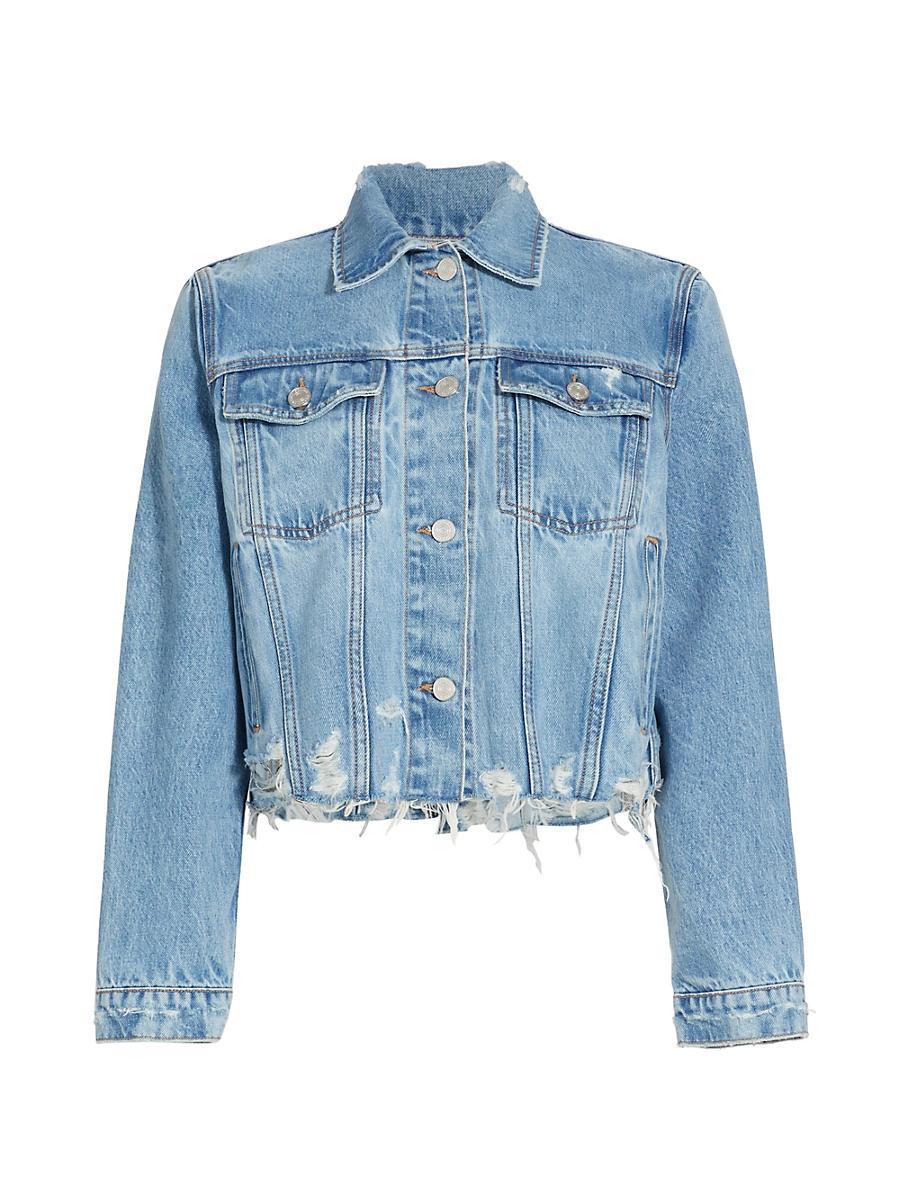 Womens Destroyed Vintage Denim Jacket Product Image
