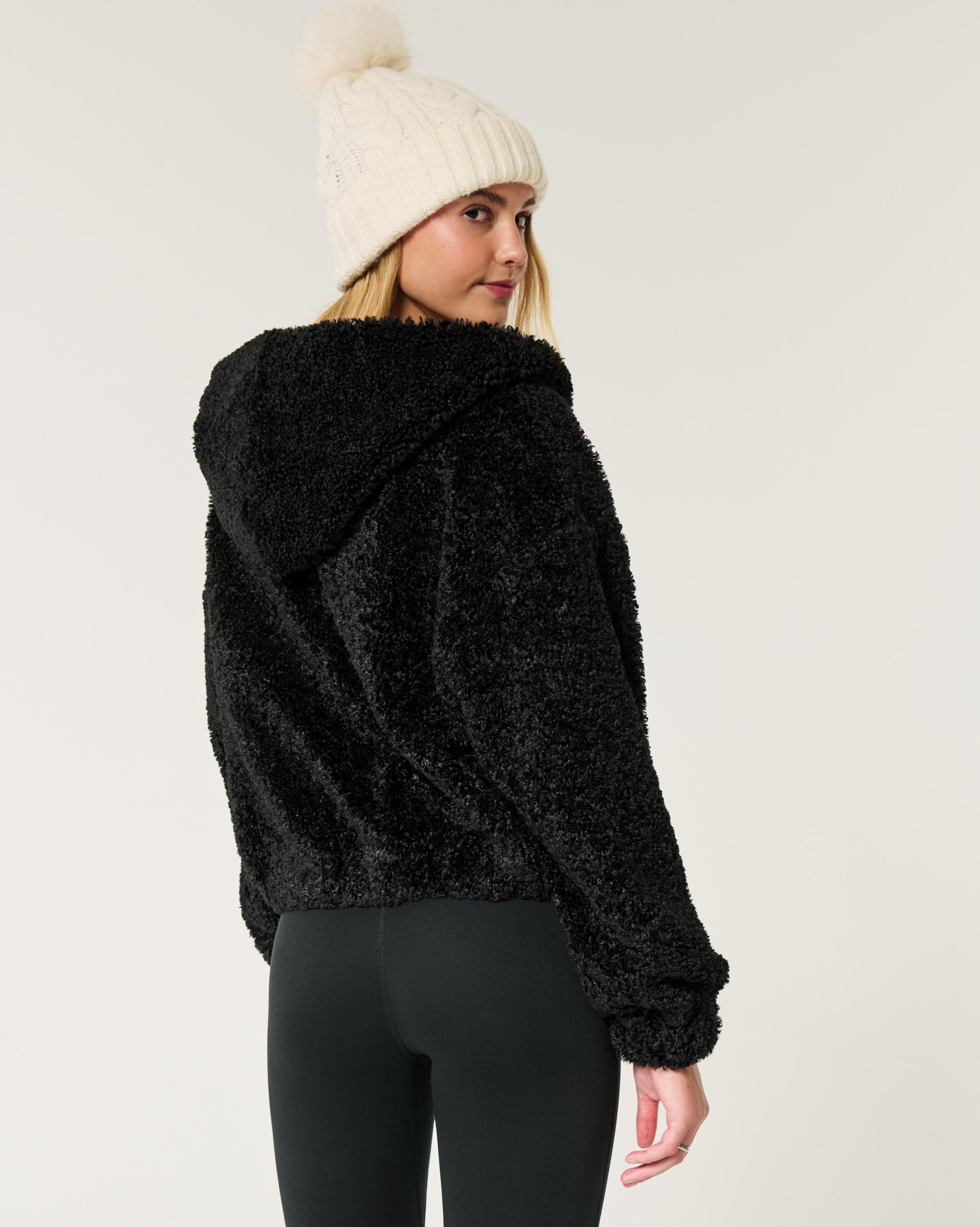 Curly Faux Fur Zip-Up Jacket Product Image