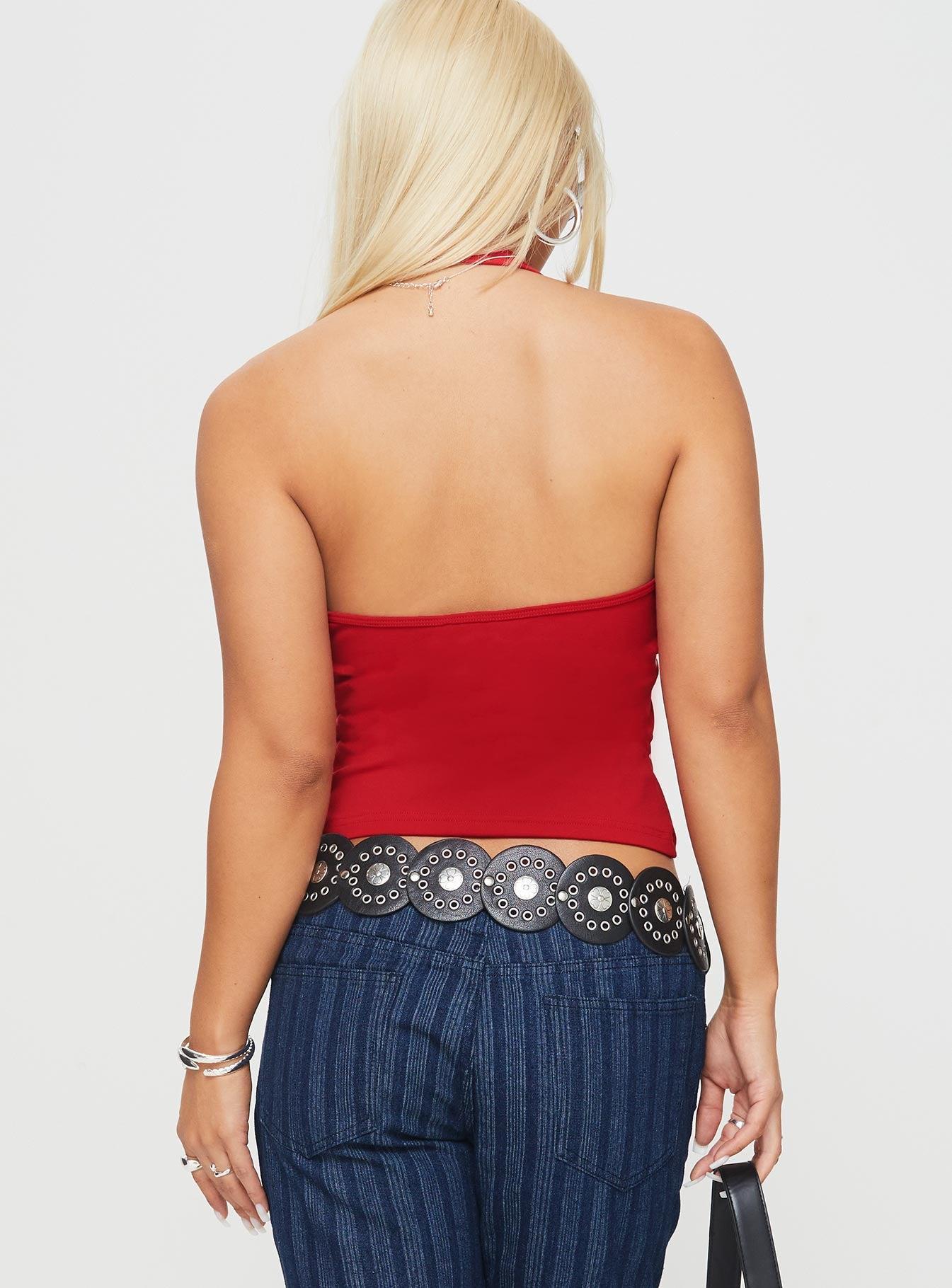 Stand By Halter Top Red Product Image