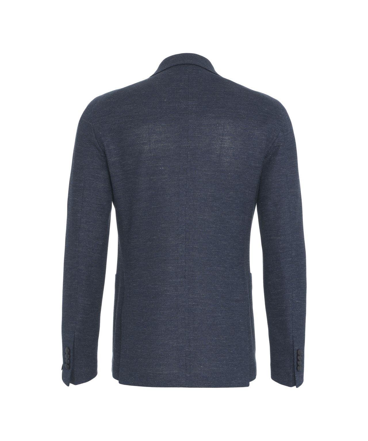 Single-breasted linen-blend blazer Product Image