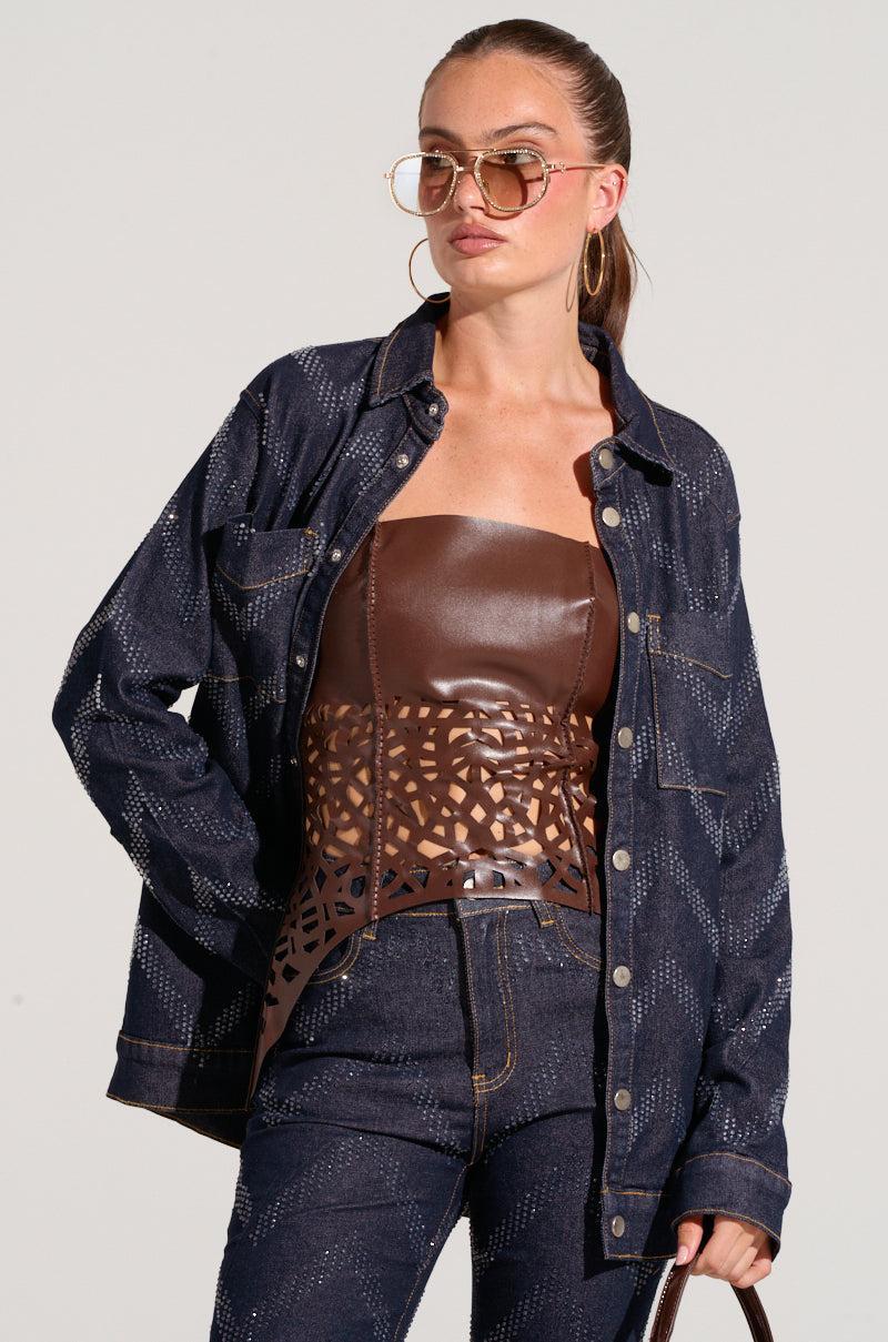 GOOD KARMA EMBELLISHED DENIM JACKET Product Image