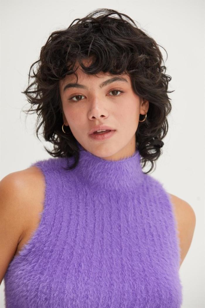Fuzzy Sleeveless Sweater Product Image